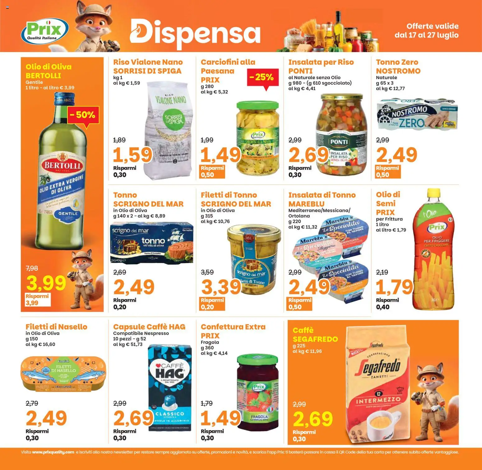 Volantino Prix del 17/07/2026 | Pagina: 16 | Prodotti: Riso, Olio, Tonno, Olio extra vergine