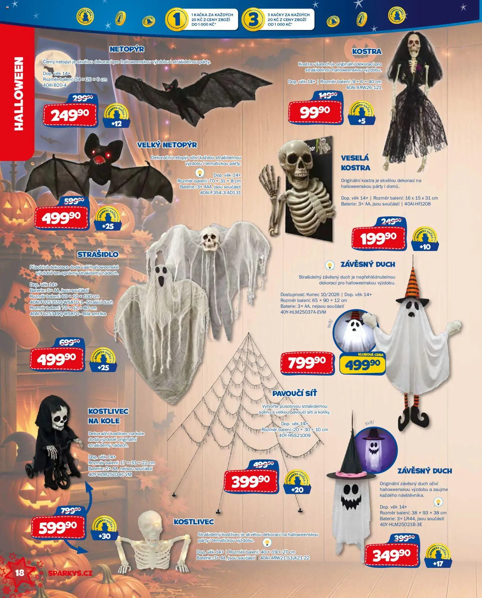 Sparkys katalog Vánoce 2026 od 01.10.2026 | Strana: 18 | Produkty: Síť, Baterie, Dekorace