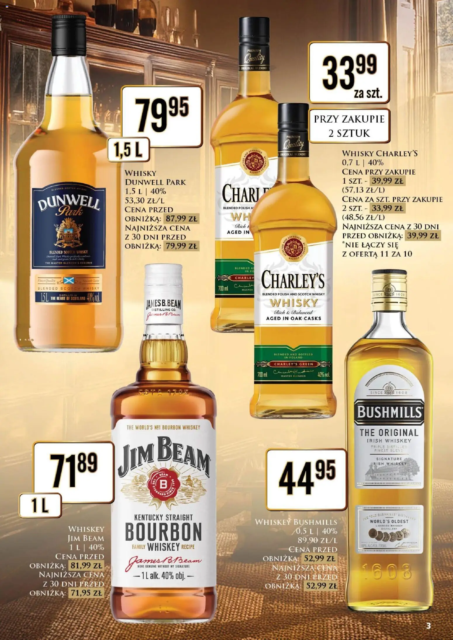 Dino gazetka alkoholowa od 21.08.2026 | Strona: 3 | Produkty: Bourbon, Scotch whisky, Irish whiskey, Blended whisky
