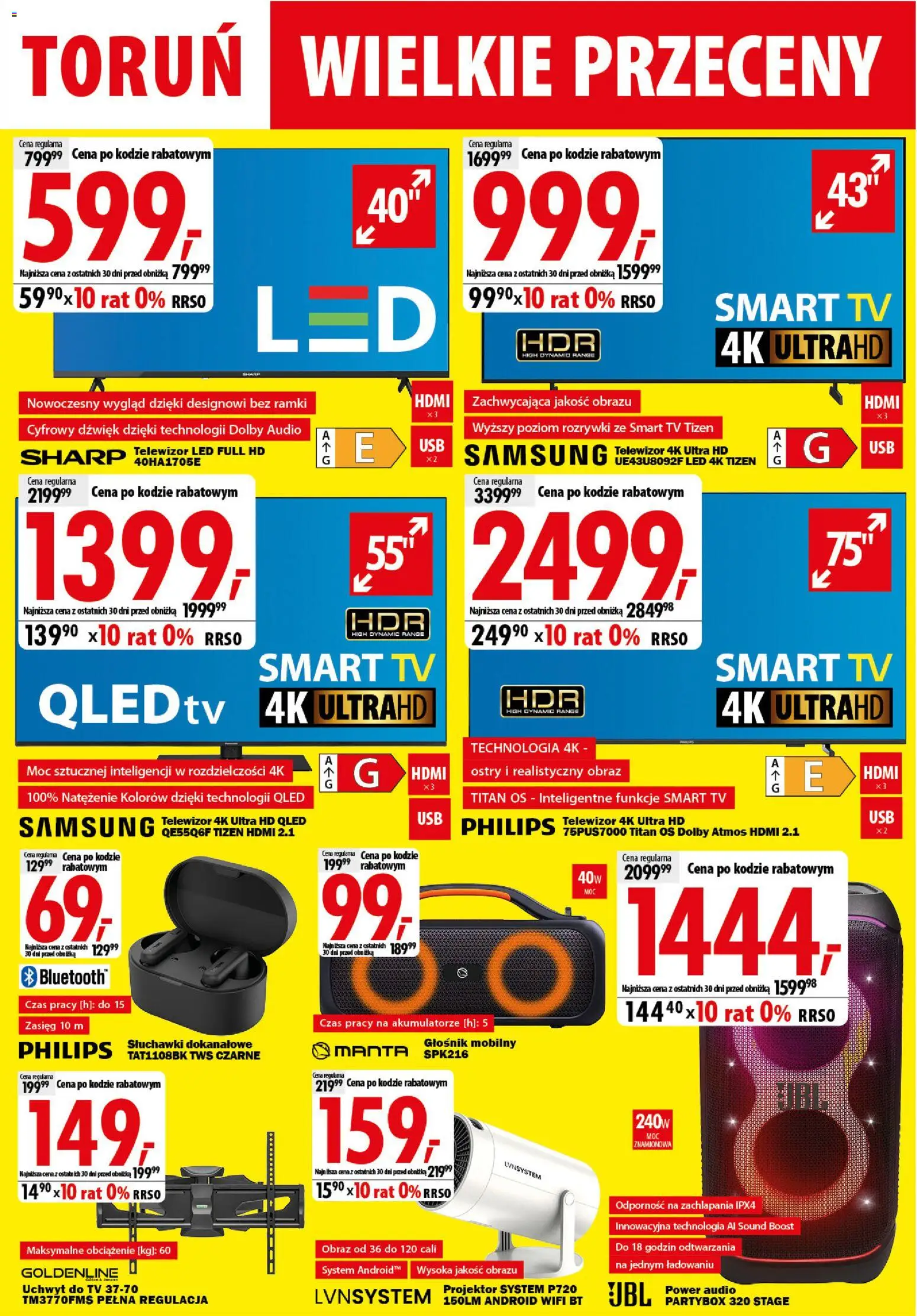 Mediaexpert promocje - Wielkie przeceny Toruń od 10.08.2026 | Strona: 2 | Produkty: Telewizor, Audio, Słuchawki, Głośnik