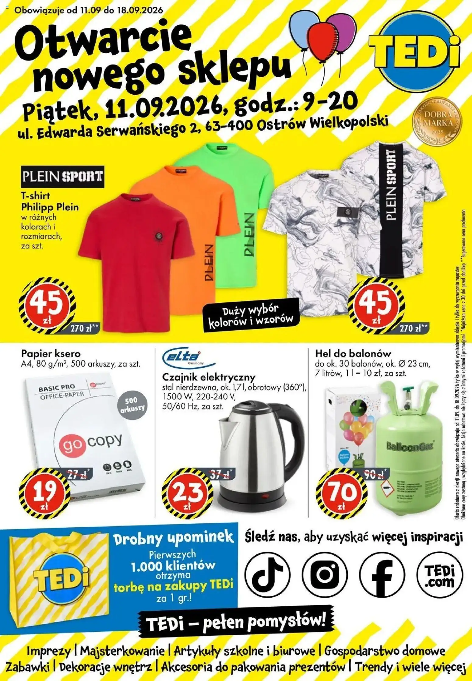 TEDi gazetka - Ostrów Wielkopolski od 11.09.2026 | Strona: 1 | Produkty: Zabawki, Dekoracje, Artykuły szkolne, Papier ksero