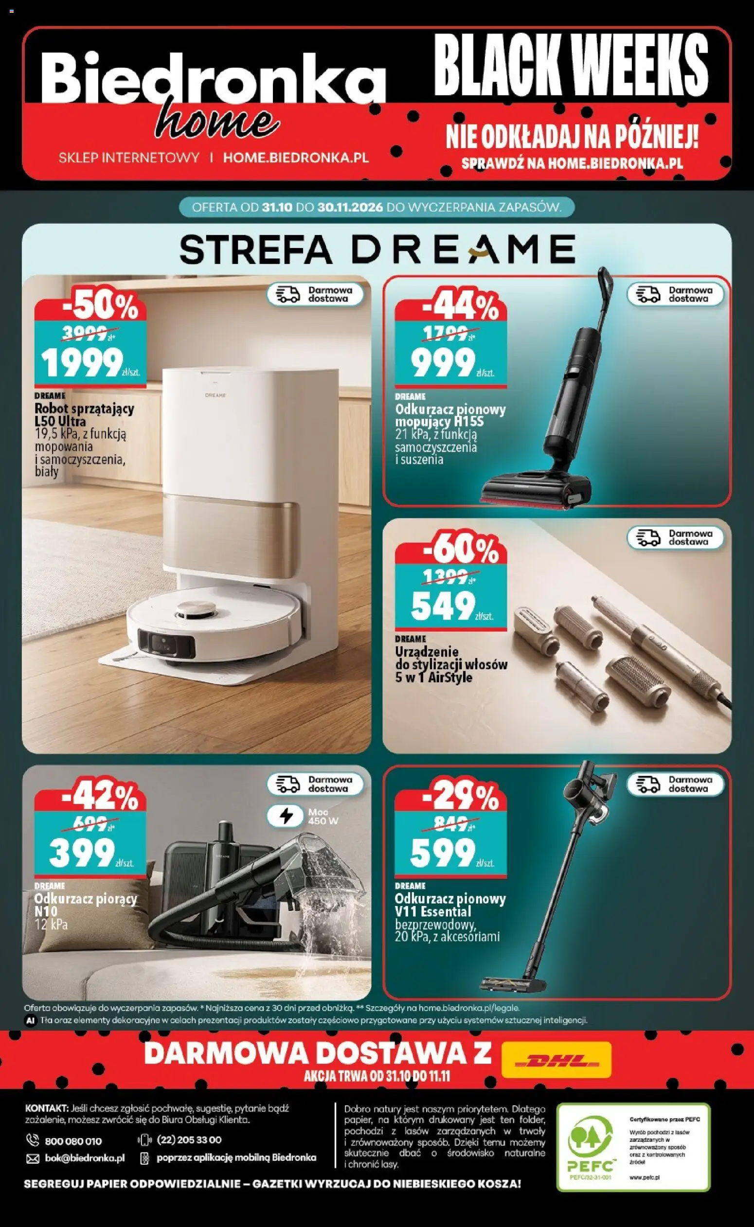 Biedronka Black Friday od 31.10.2026 | Strona: 6 | Produkty: Odkurzacz, Cleaner, Odkurzacz pionowy, Robot sprzątający