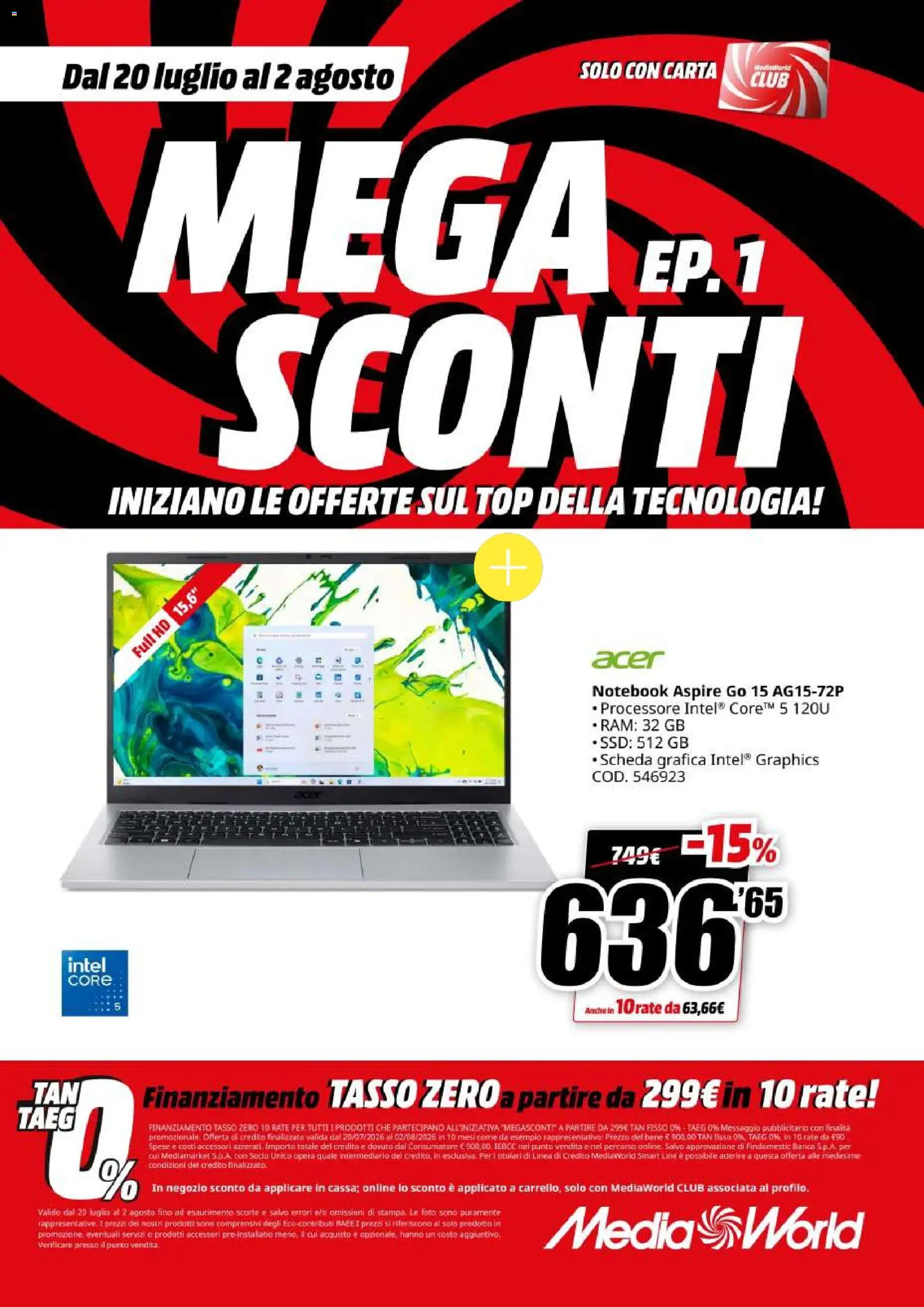 Volantino Media World del 20/07/2026 | Pagina: 36