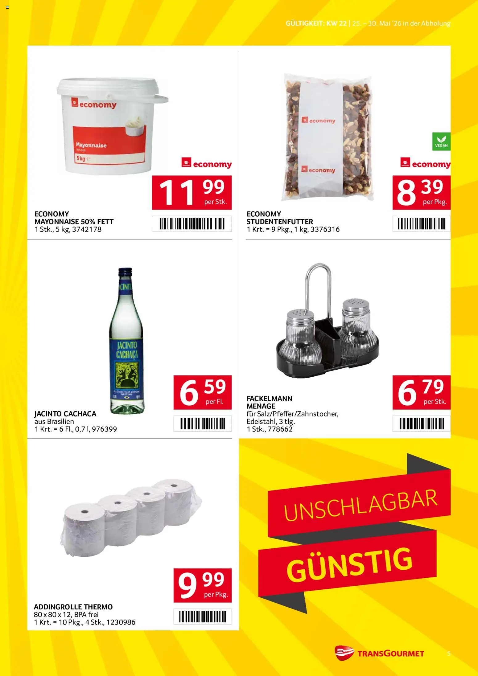 Transgourmet Flugblatt gültig ab 25.05.2026 | Seite: 5 | Produkte: Mayonnaise
