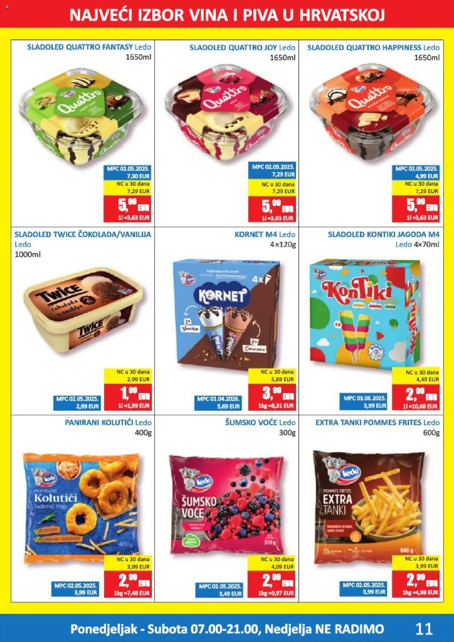 Vrutak katalog | vrijedi od 14.09.2026 | Stranica: 11 | Proizvodi: Pommes frites, Ledo, Sladoled, Voće
