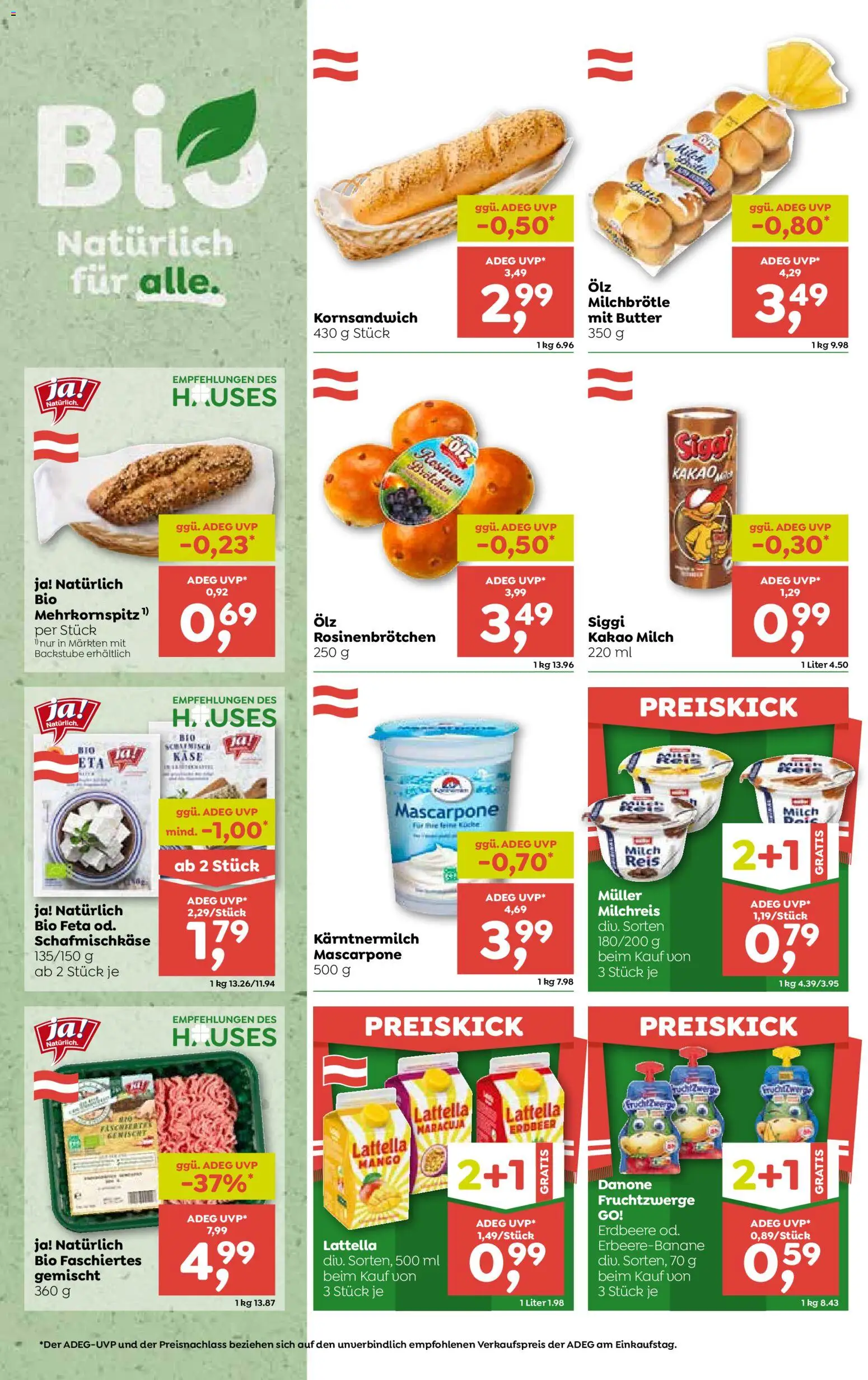 ADEG Flugblatt gültig ab 11.06.2026 | Seite: 2 | Produkte: Rosinen, Milch, Butter, Reis
