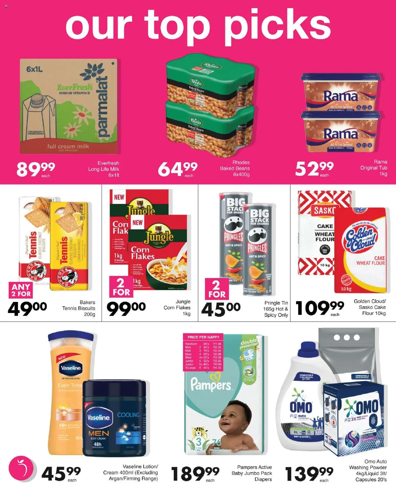New Save catalogue – valid from 13/08/2026 | Page: 2 | Products: Cake, Flour, Spread, Flakes