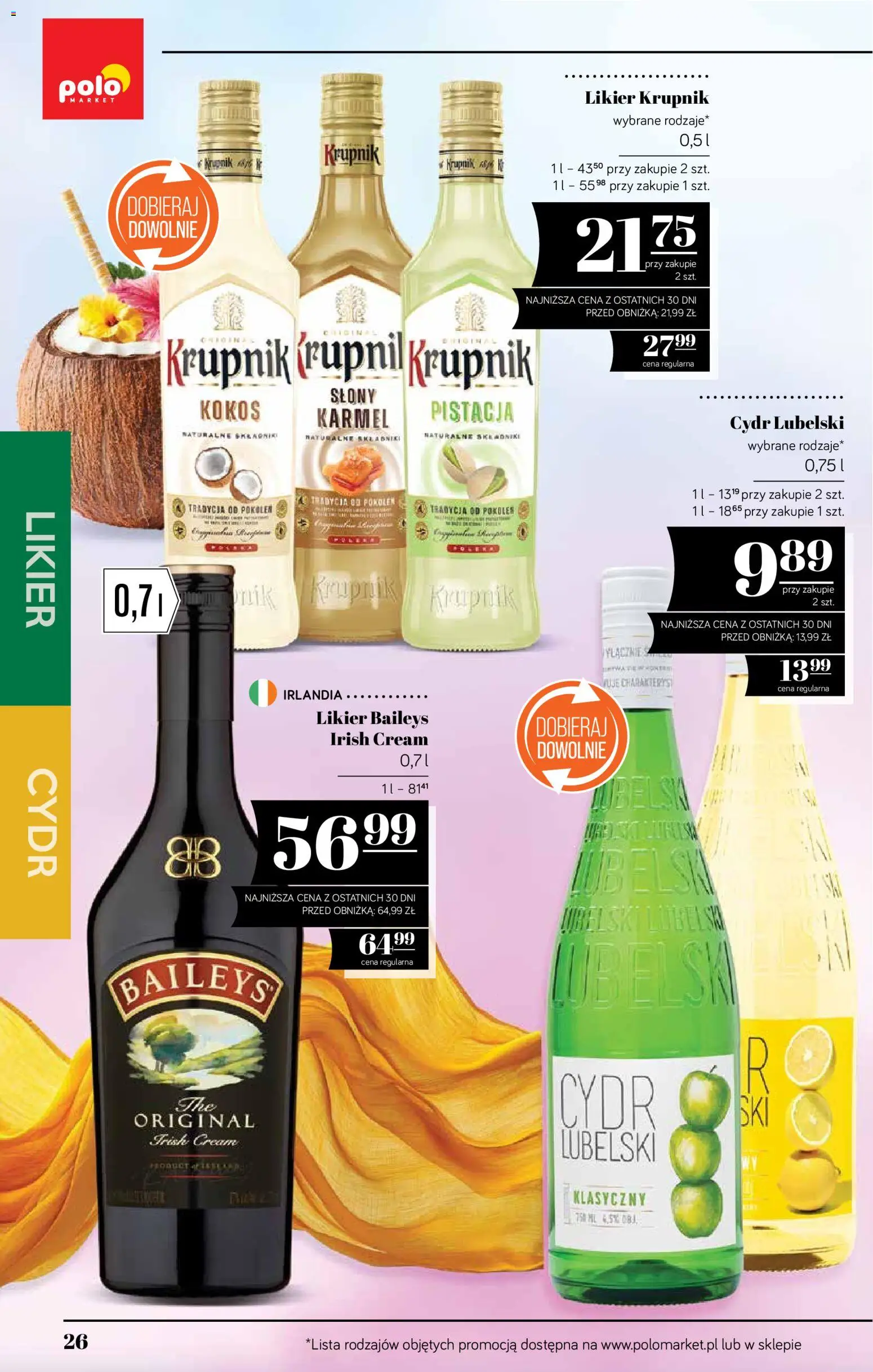 POLOmarket katalog - Alkoholi od 16.07.2026 | Strona: 26 | Produkty: Baileys, Tuje, Cydr