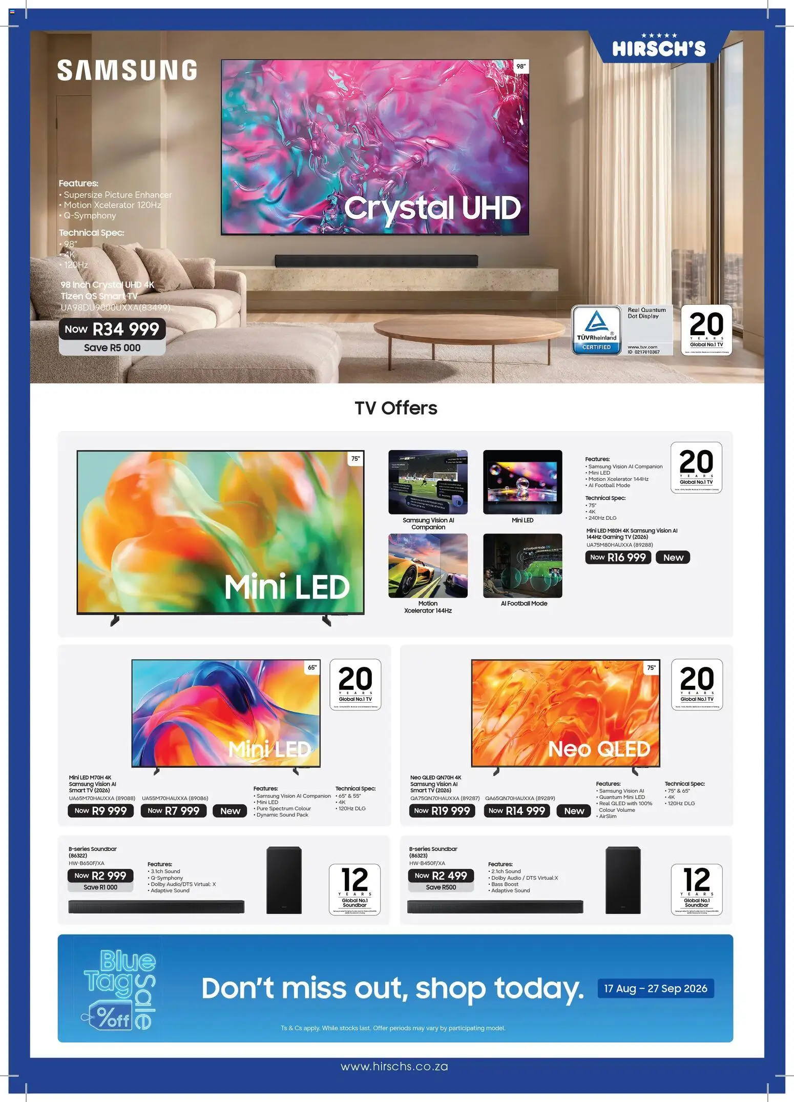 New Hirsch's catalogue – valid from 21/08/2026 | Page: 5 | Products: Audio, TV, Soundbar