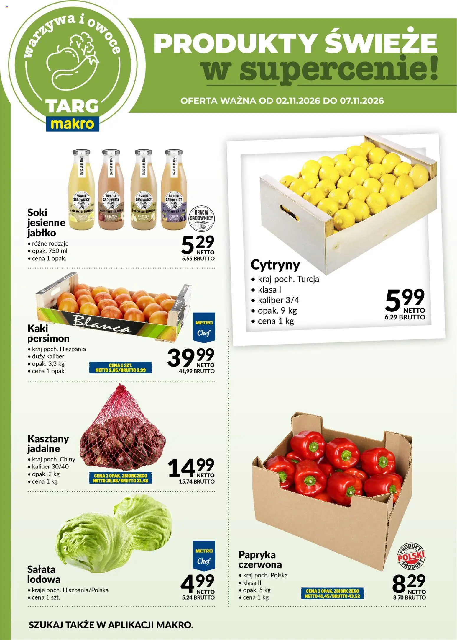 Makro gazetka - Oferta świeża w super cenach od 02.11.2026 | Strona: 5 | Produkty: Gruszka, Cytryny, Papryka, Jabłka