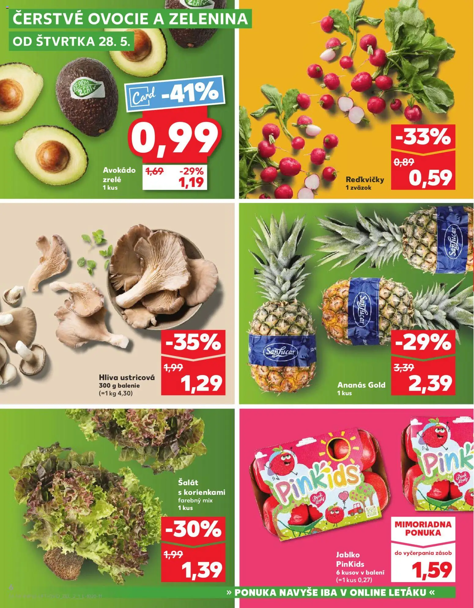 Nové Kaufland akcie – leták je platný od 28.05.2026 | Strana: 6 | Produkty: Apple, Ananás, Zelenina, Ovocie
