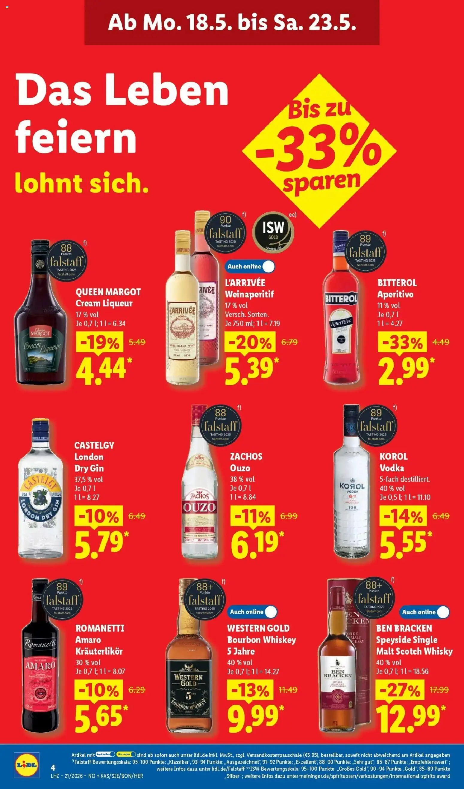 Lidl Prospekt Höxter – gültig ab 17.05.2026 | Seite: 8 | Produkte: Whisky, Ouzo, Bourbon, Whiskey