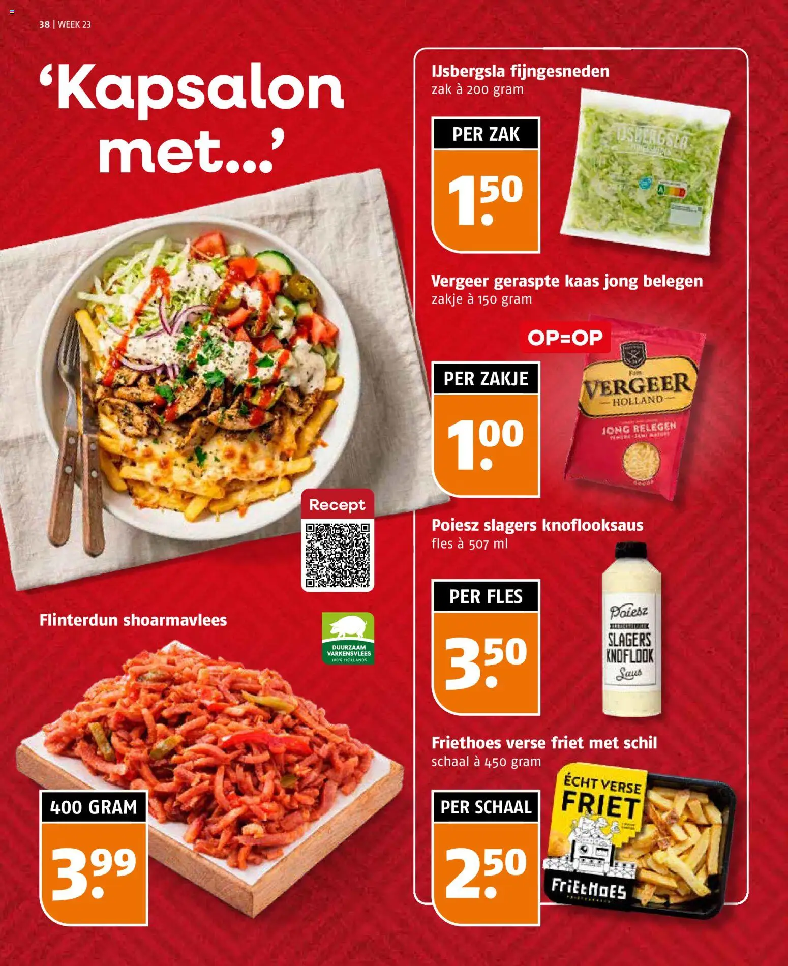 {H1} | Pagina: 38 | Producten: Kaas, Fles, Saus, Knoflook