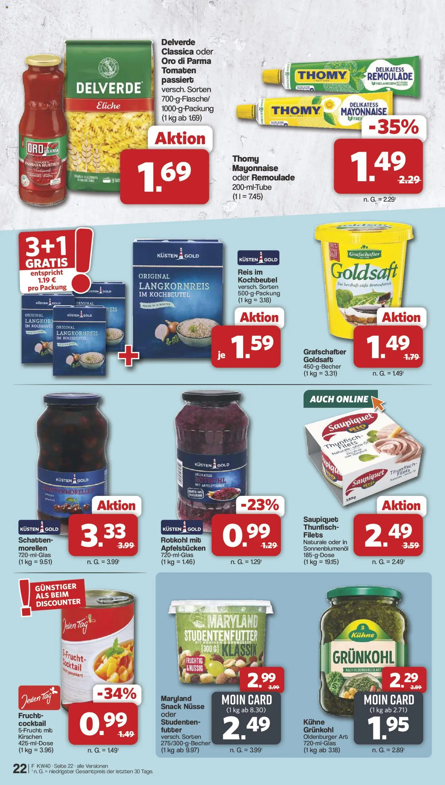 Famila Nordwest Prospekt – gültig ab 28.09.2026 | Seite: 22 | Produkte: Tomaten, Mayonnaise, Reis, Nüsse