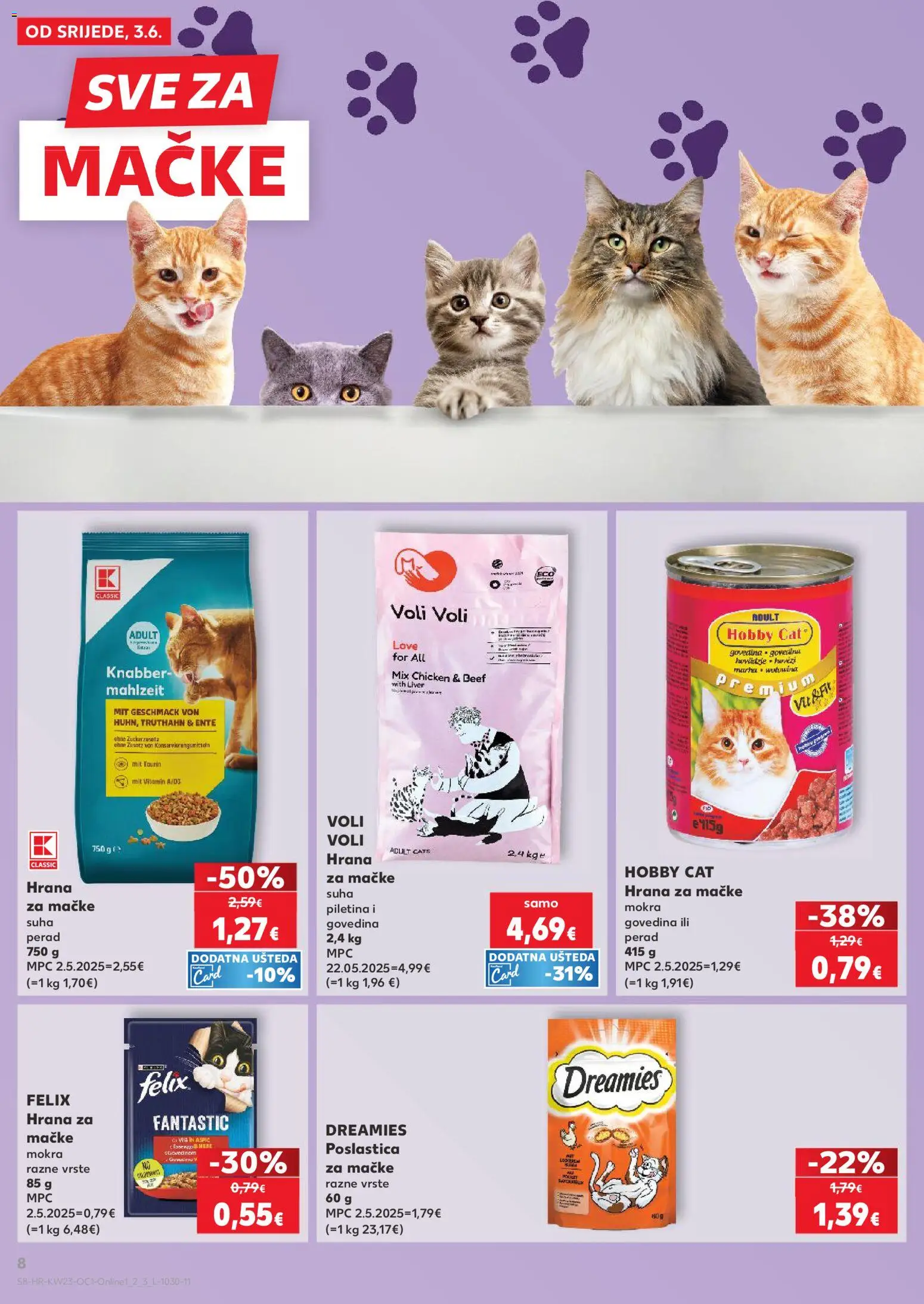 Kaufland katalog | vrijedi od 03.06.2026 | Stranica: 8 | Proizvodi: Piletina, Govedina, Hrana za mačke