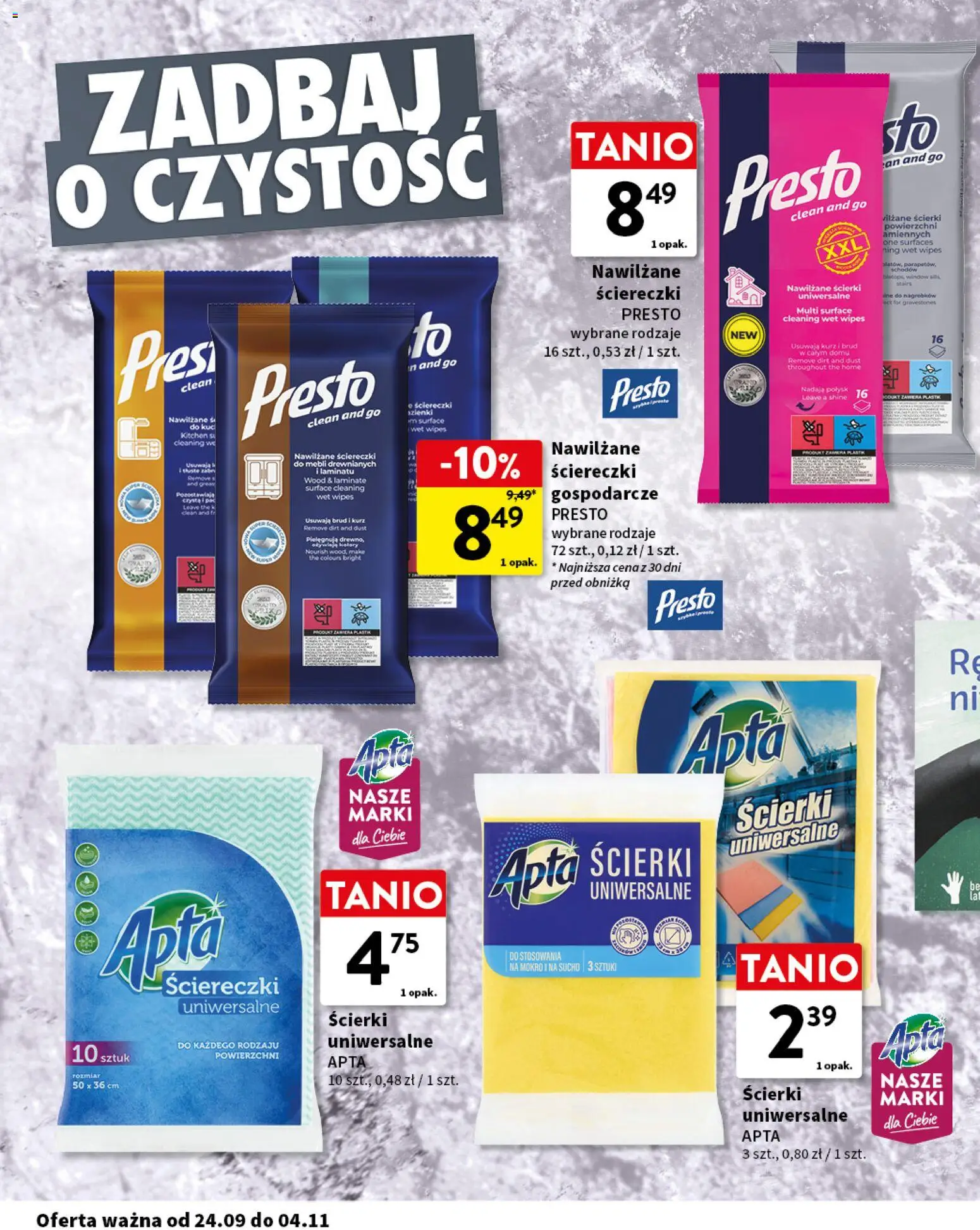 Intermarche gazetka - Pamiętamy o bliskich od 24.09.2026 | Strona: 14 | Produkty: Ściereczki