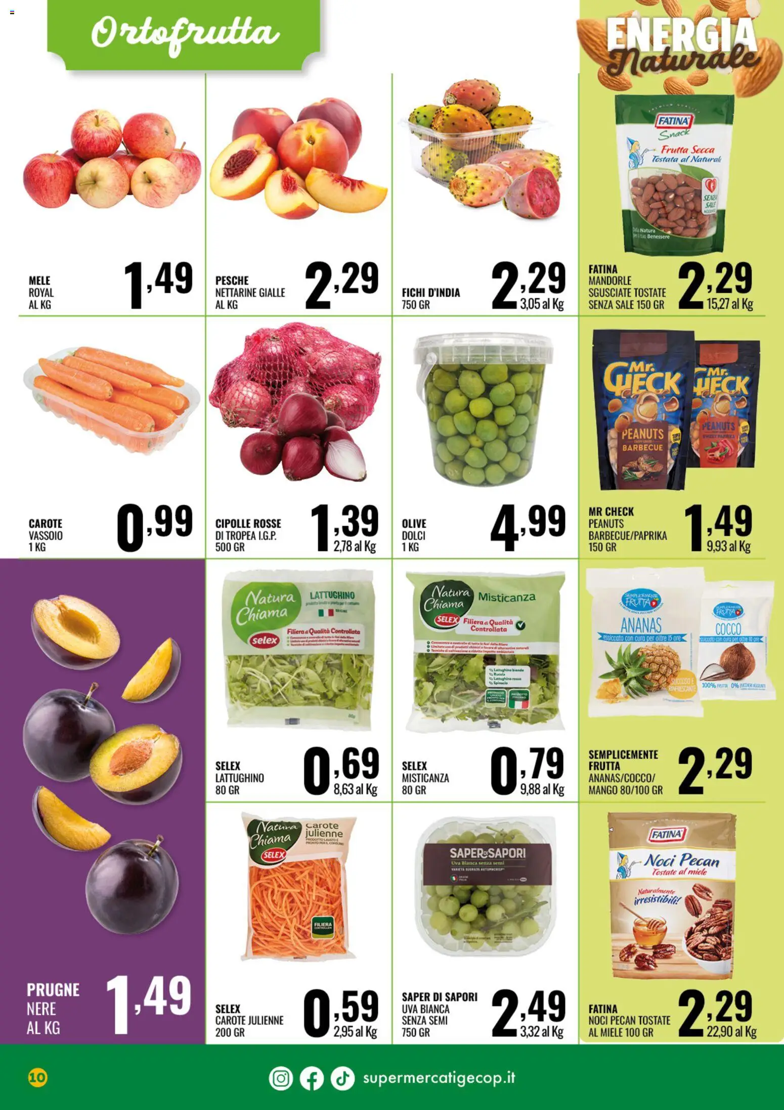 Volantino GECOP del 24/08/2026 | Pagina: 10 | Prodotti: Prugne, Fichi, Frutta, Nettarine