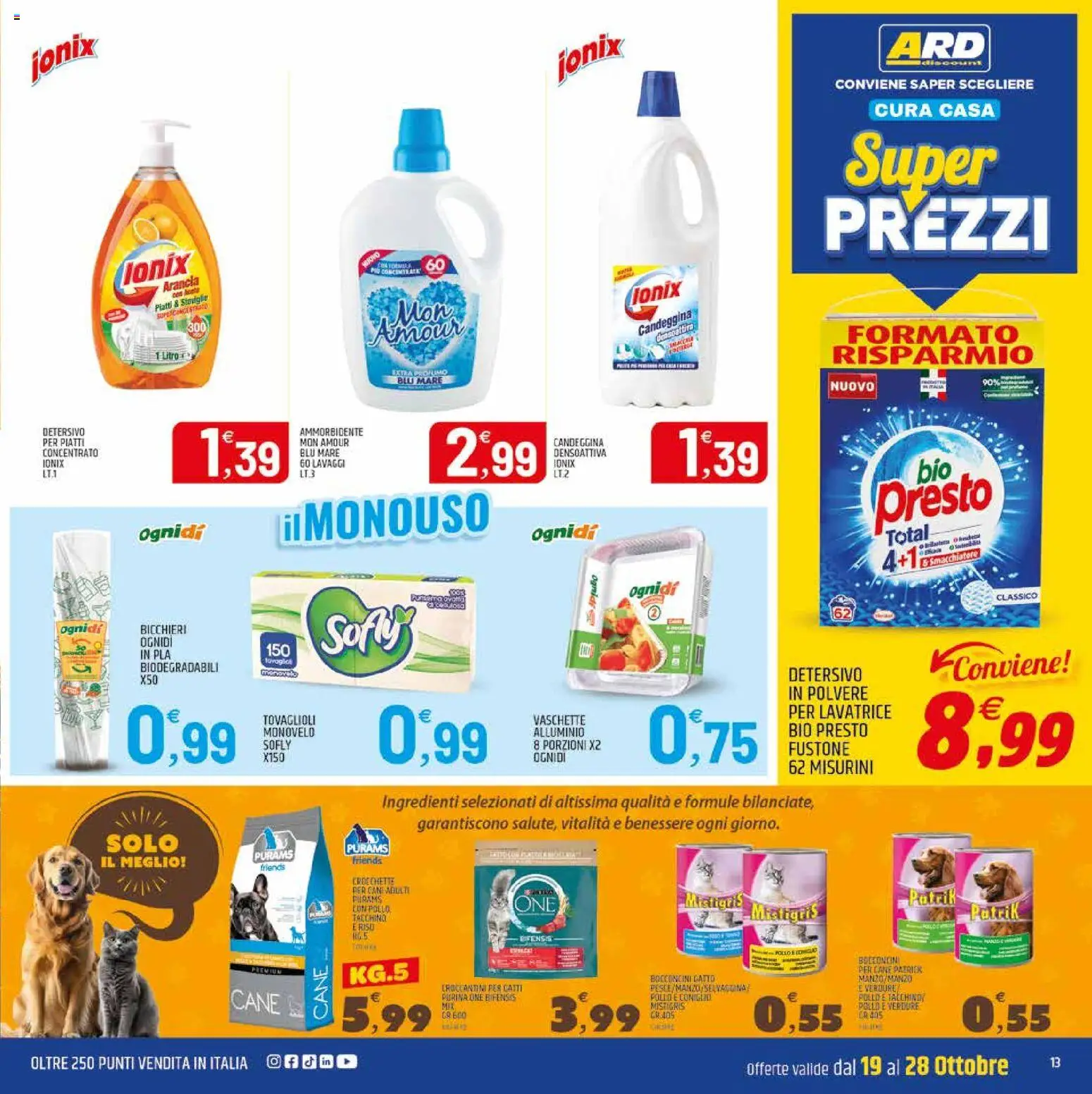Volantino ARD Discount del 19/10/2026 | Pagina: 21 | Prodotti: Ammorbidente, Verdure, Crocchette, Arancia