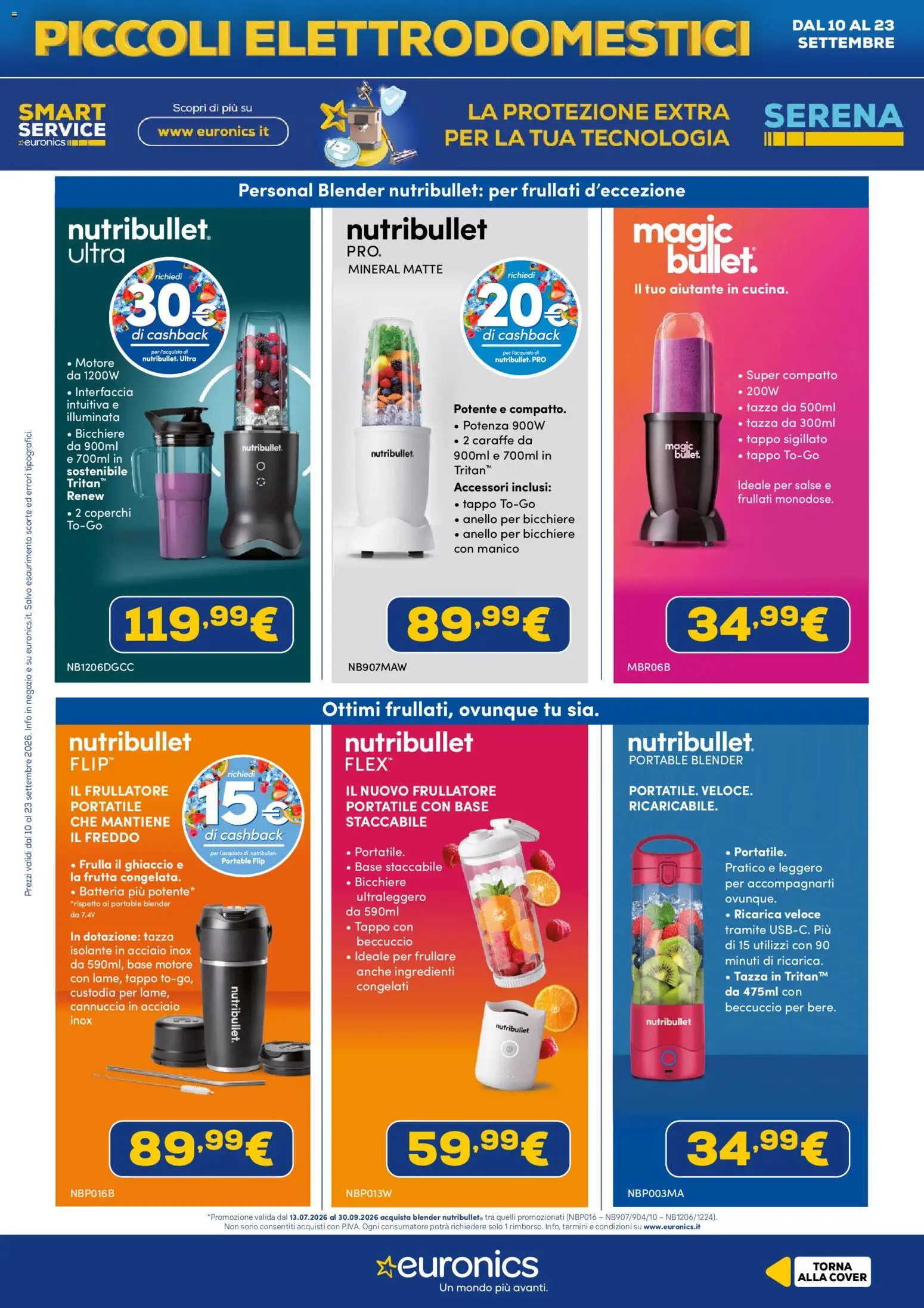 Volantino Euronics del 10/09/2026 | Pagina: 18 | Prodotti: Frullatore, Bicchiere, Anello, Frullati