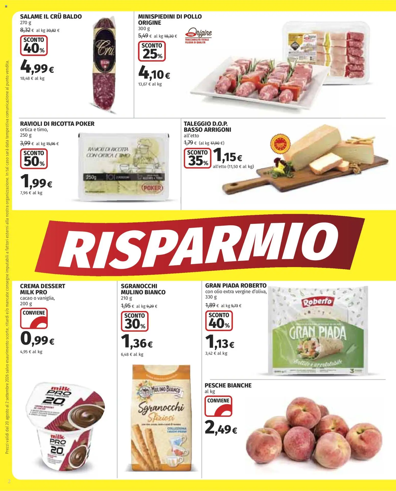 Volantino COOP del 20/08/2026 | Pagina: 2 | Prodotti: Data, Olio extra vergine, Basso, Cacao