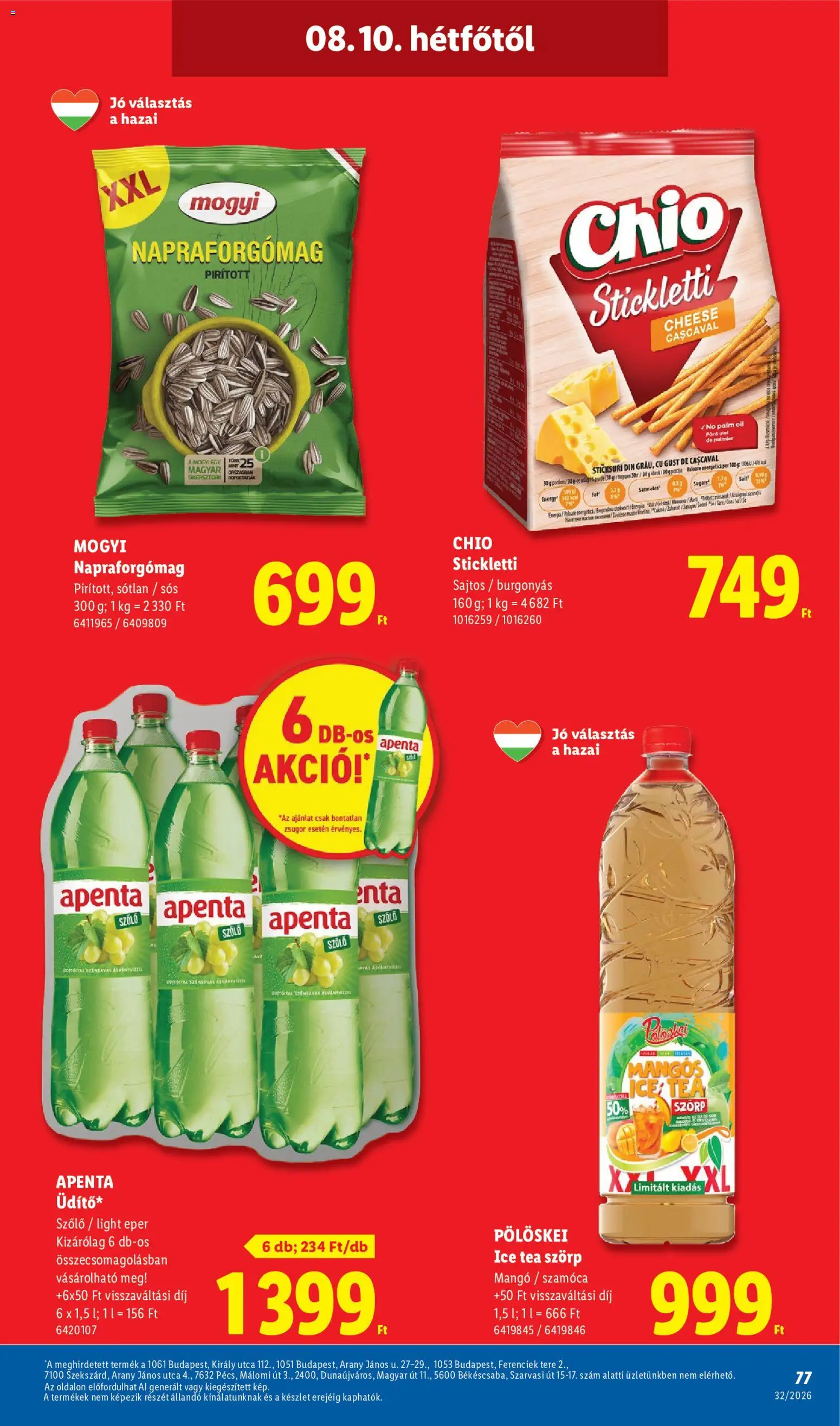 Lidl akciós ujság - amely érvényes a következő dátumtól: 2026.08.06. | Oldal: 77