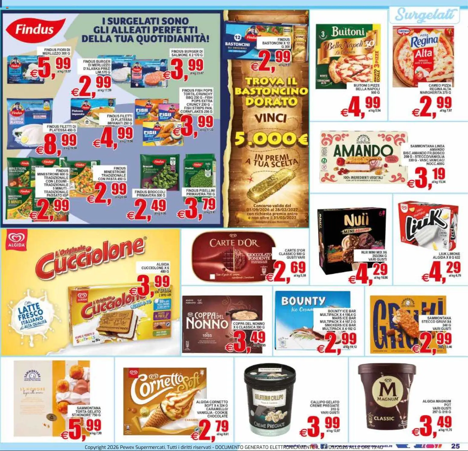 Volantino Pewex del 23/09/2026 | Pagina: 25 | Prodotti: Gelato, Limone, Pasta, Snickers