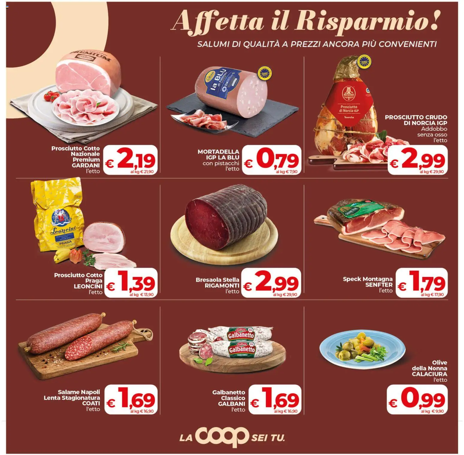 Volantino COOP del 09.06.2026 | Pagina: 7 | Prodotti: Speck, Salame, Olive, Prosciutto