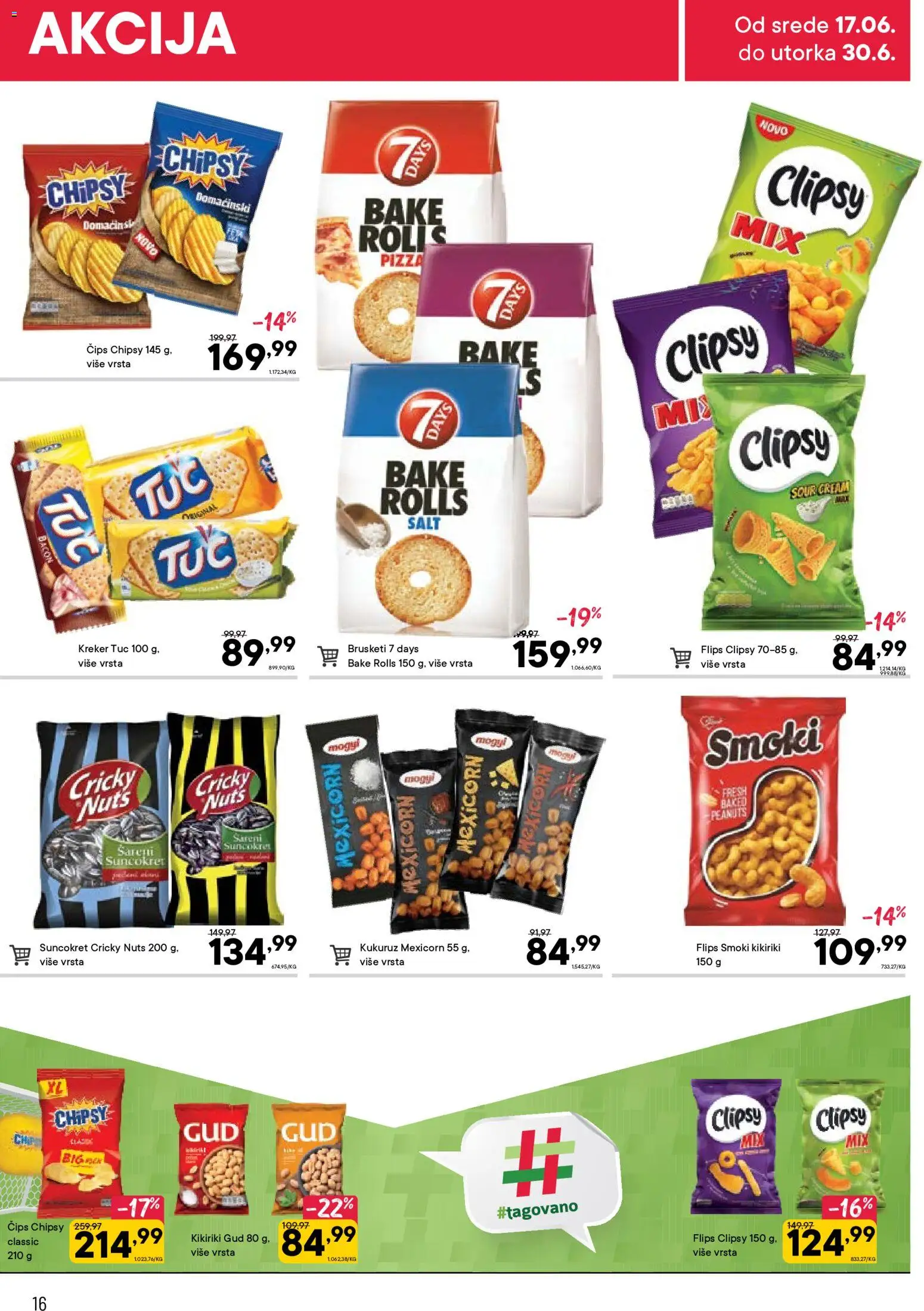 PerSu katalog - važi od 17.06.2026 | Strana: 16 | Proizvode: Čips, Smoki, Brusketi, Kikiriki