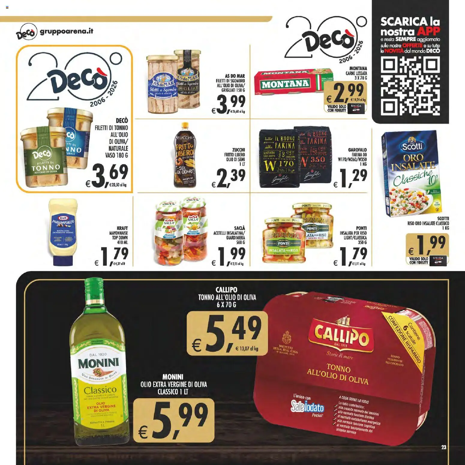 Volantino Decò del 28.04.2026 | Pagina: 23 | Prodotti: Olio, Olive, Top, Vaso