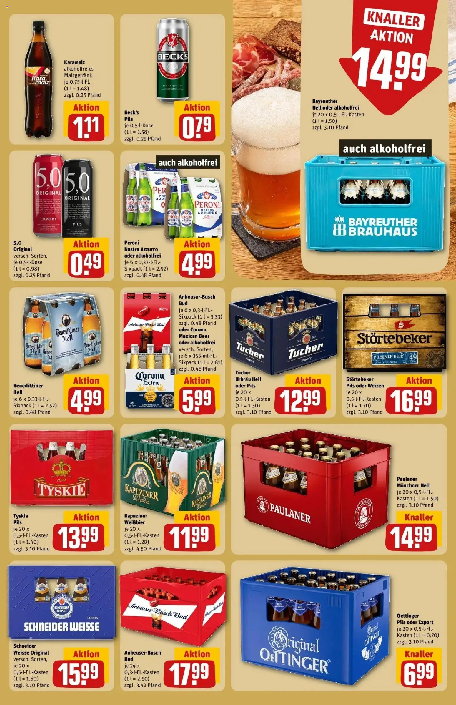 REWE Prospekt ab 28.09.2026 zum Blättern » Angebote | Seite: 27 | Produkte: Bayreuther hell, Tyskie, Pils, Paulaner