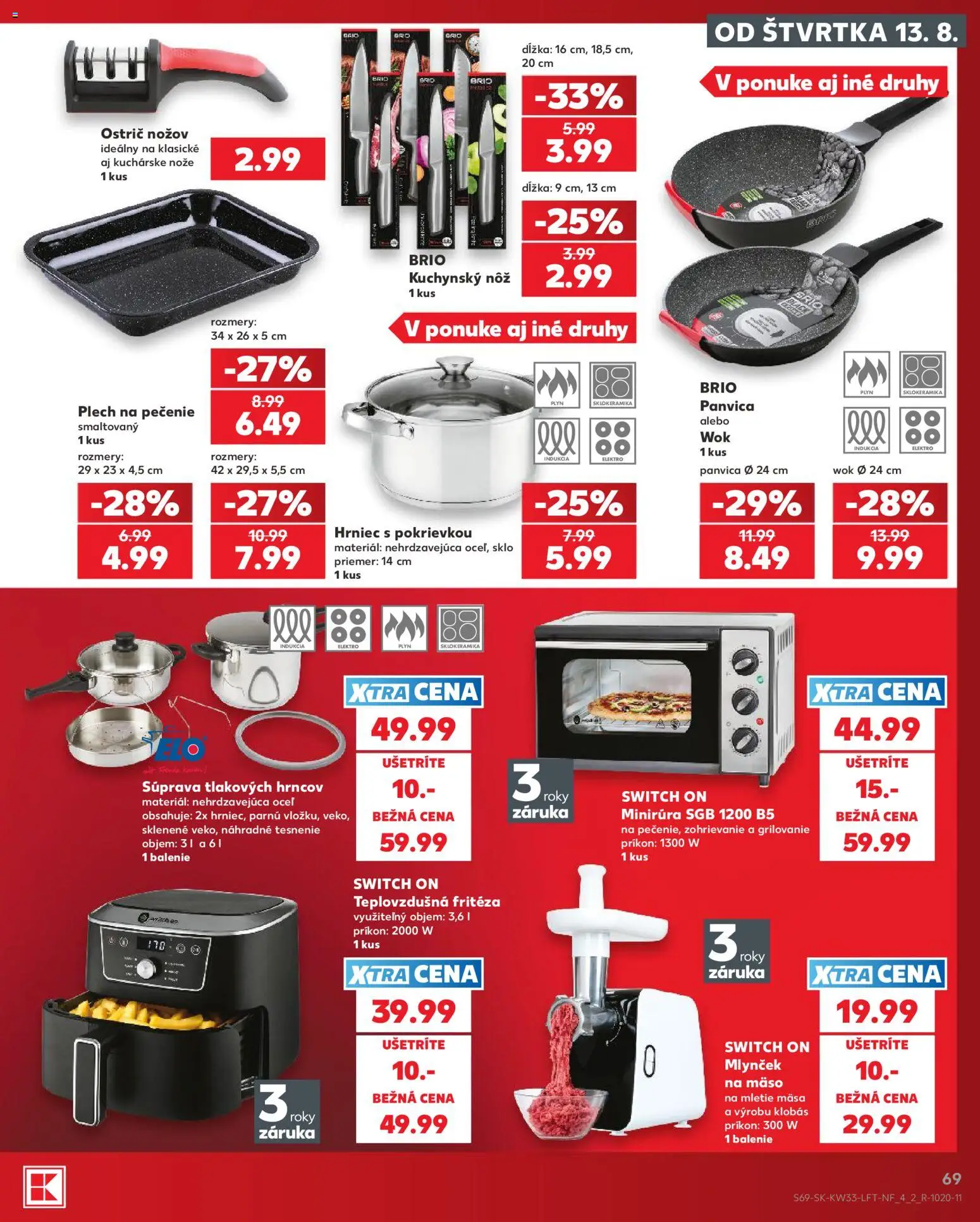 Nové Kaufland akcie – leták je platný od 13.08.2026 | Strana: 69 | Produkty: Fritéza, Teplovzdušná frítéza, Indukcia, Panvica