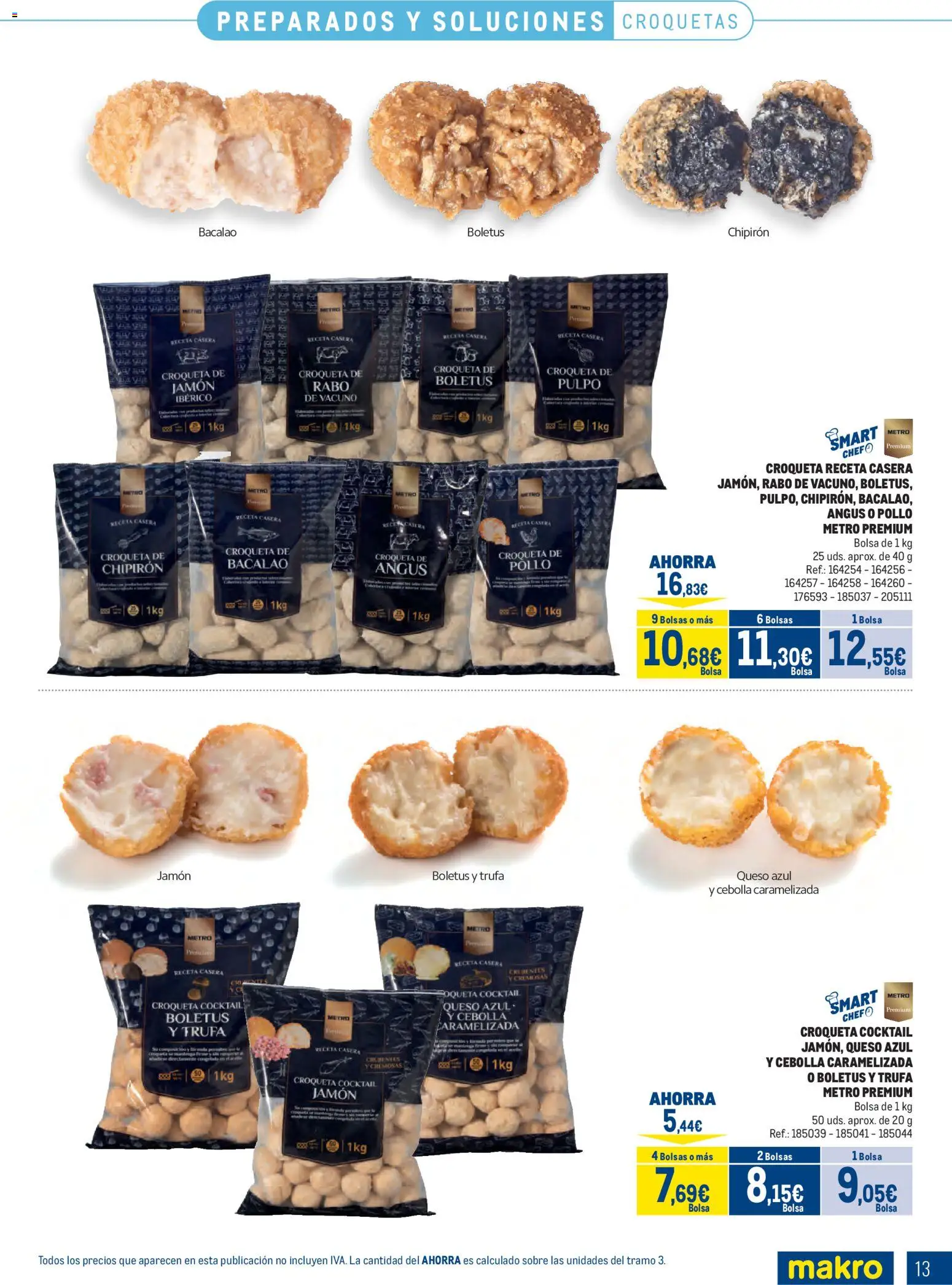 Makro Congelados Sur │ válido desde el 04.05.2026 | Página: 13 | Productos: Jamón, Παγωμένο τσάι, Bolsa, Croquetas