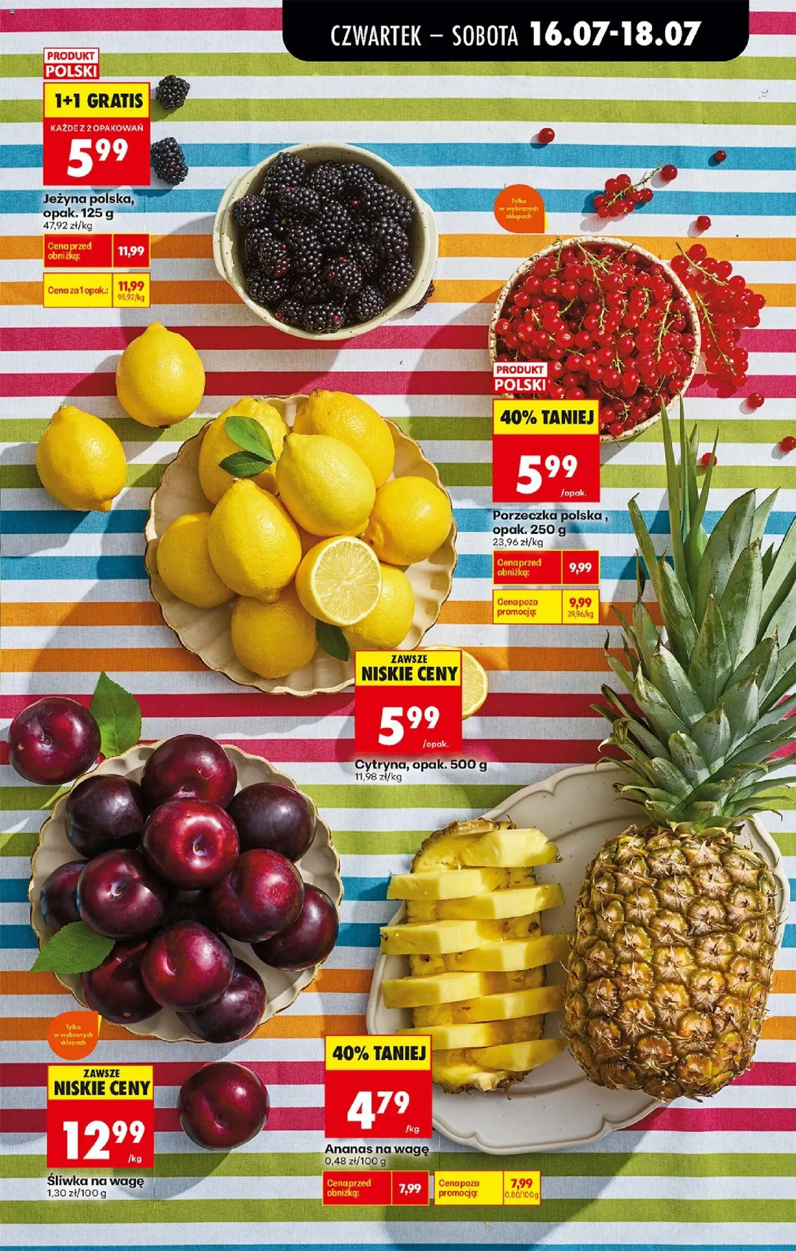 Biedronka gazetka od czwartku od 16.07.2026 | Strona: 25 | Produkty: Cytryna, Porzeczka, Ananas
