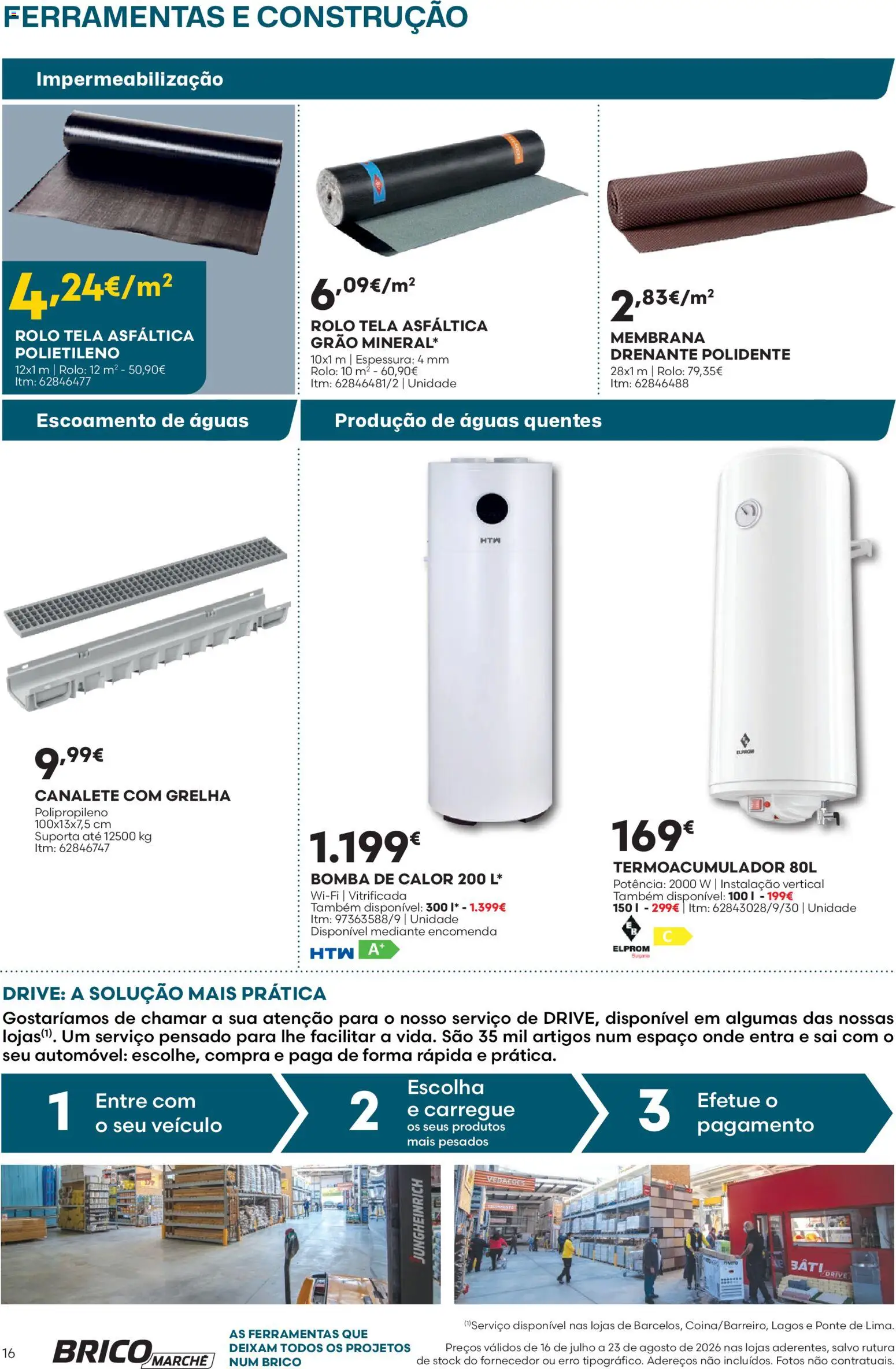 BricoMarché Folheto 10 - Catálogo Ferramentas e Construção │ válido de 16/07/2026 | Página: 16 | Produtos: Drenante, Ferramentas