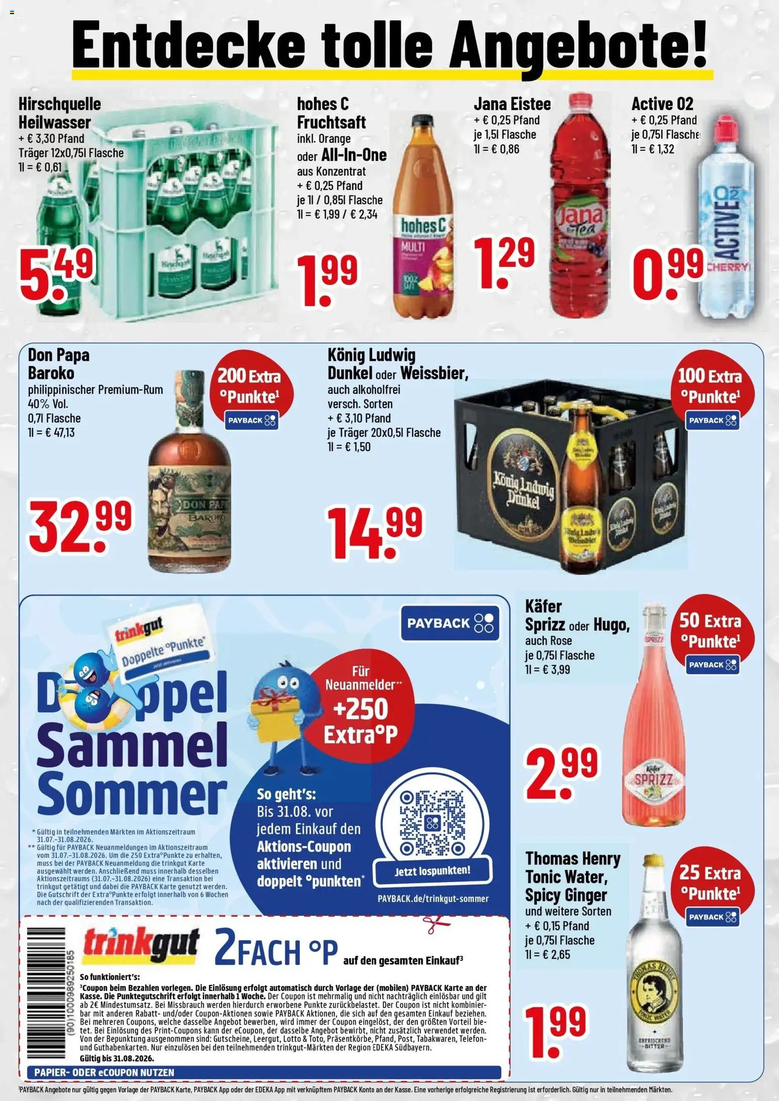 Trinkgut Prospekt Cham (ab 17.08.2026) » Angebote online | Seite: 2 | Produkte: Hohes c, Fruchtsaft, Telefon