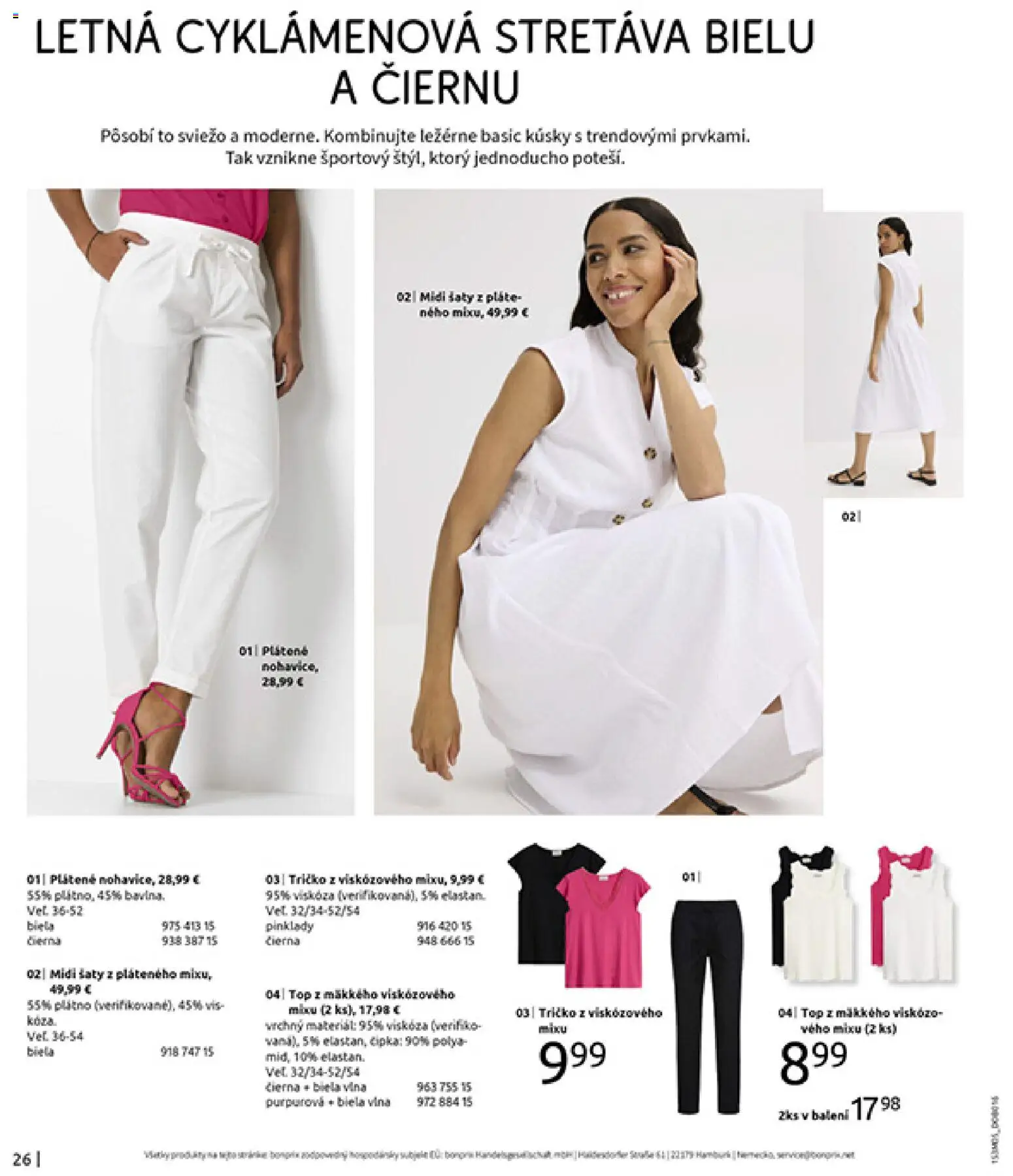 Nové Bonprix akcie – leták je platný od 05.05.2026 | Strana: 28 | Produkty: Šaty, Tričko