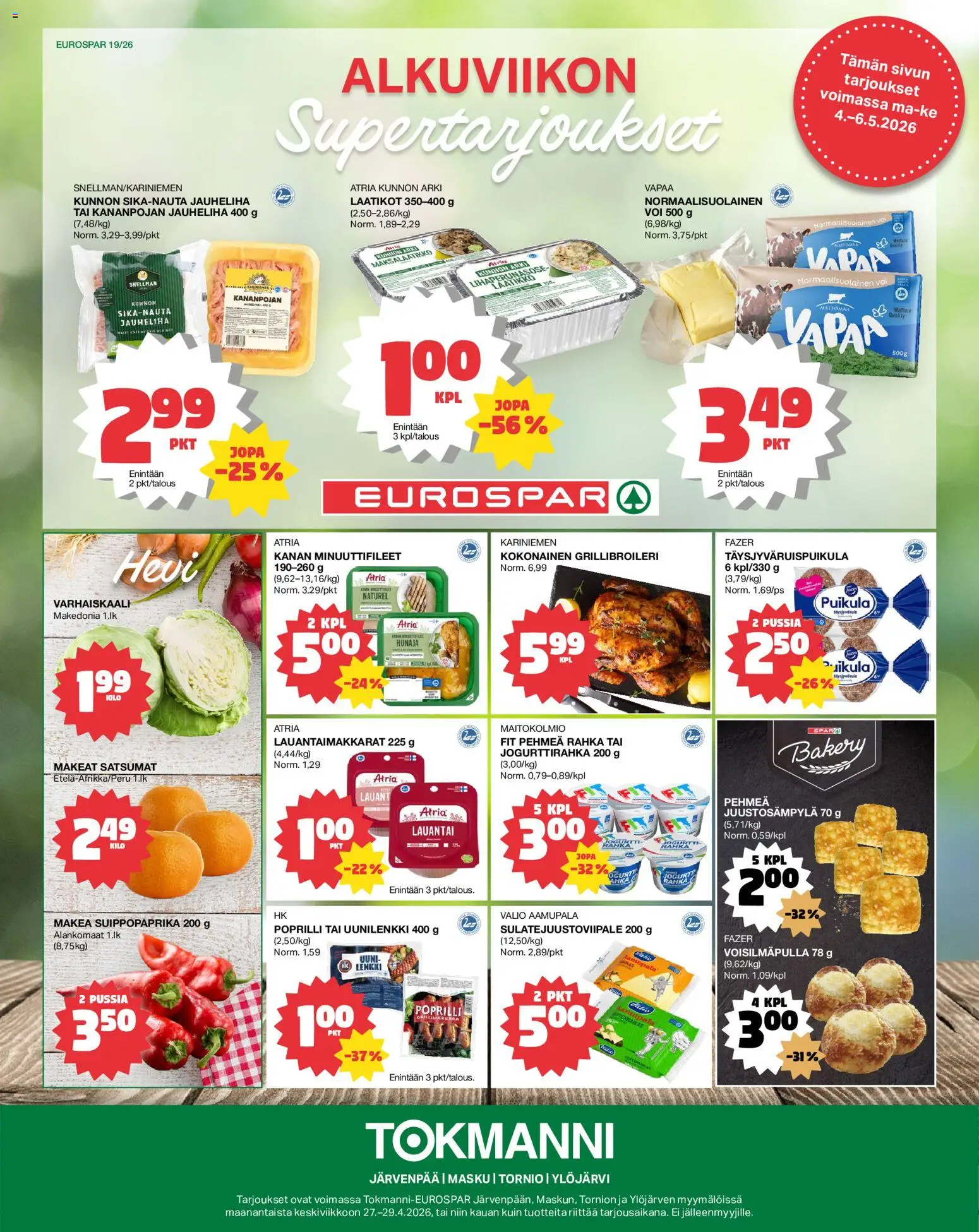 Tokmanni - EUROSPAR – voimassa 04.05.2026 alkaen | Sivu: 1