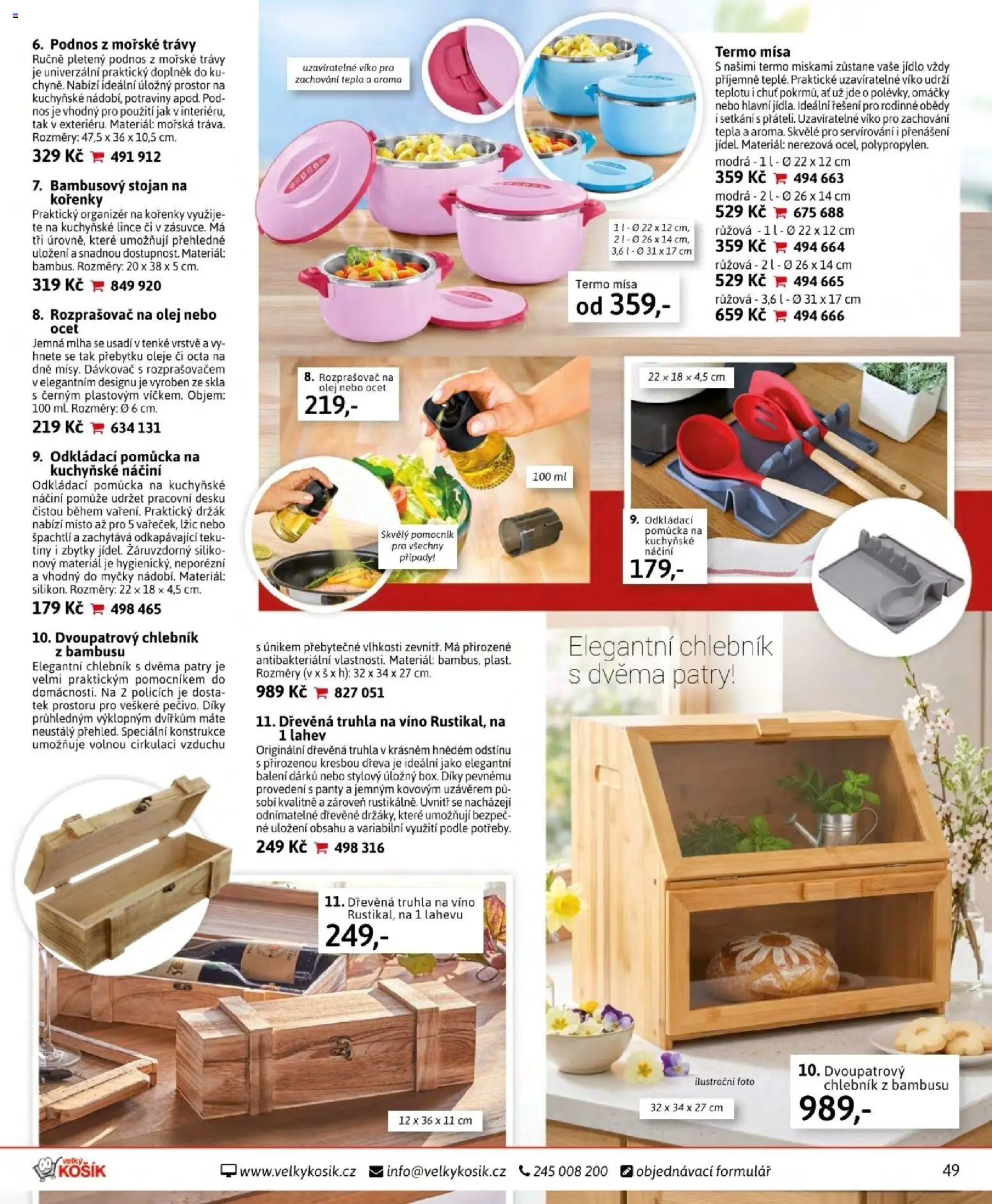 Velký Košík katalog červen 2026 od 01.06.2026 | Strana: 49 | Produkty: Oleje, Rozprašovač na olej, Potraviny, Kořenky