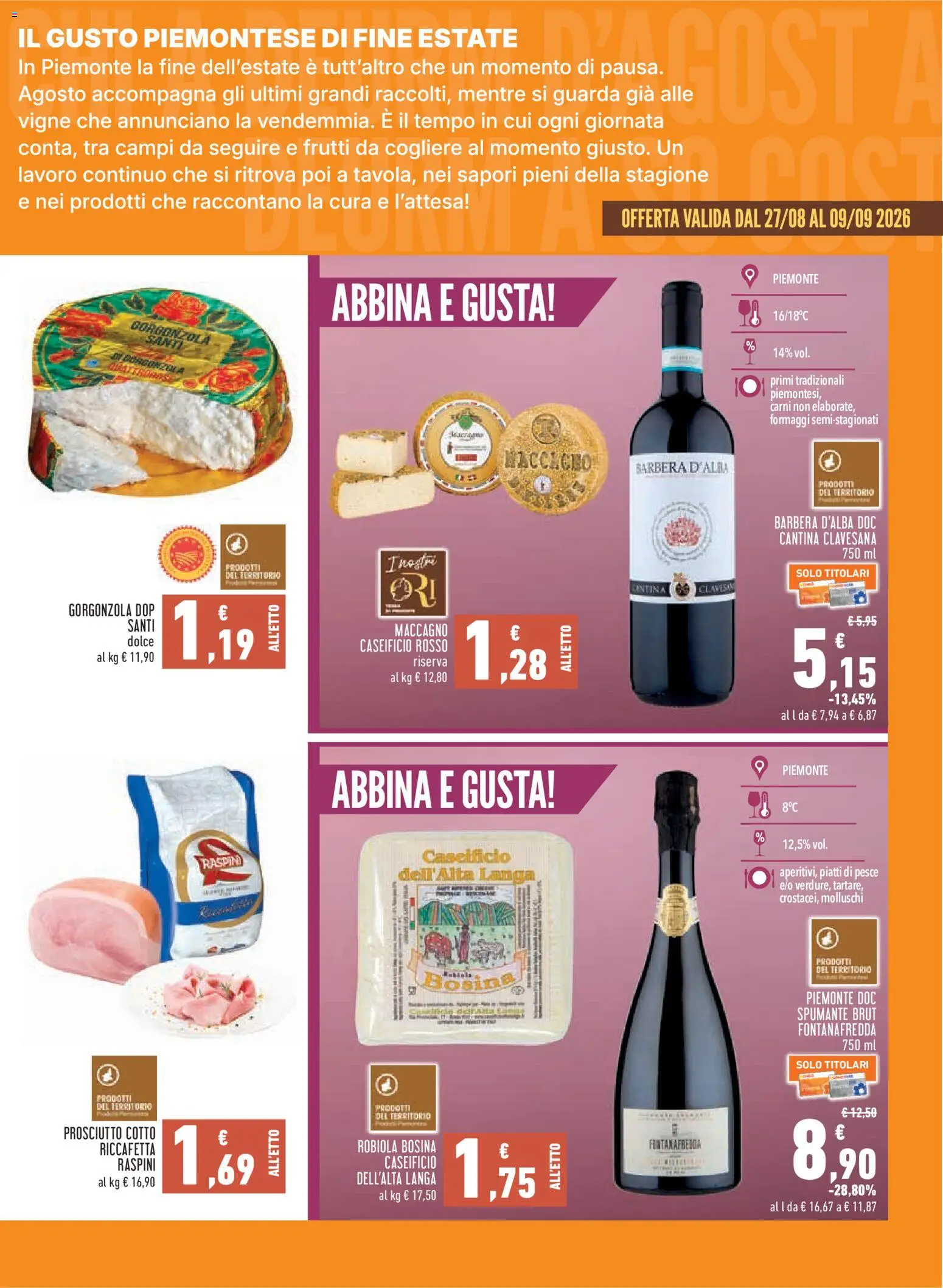 Volantino Conad del 27/08/2026 | Pagina: 7 | Prodotti: Prosciutto Cotto, Pesce, Prosciutto, Spumante