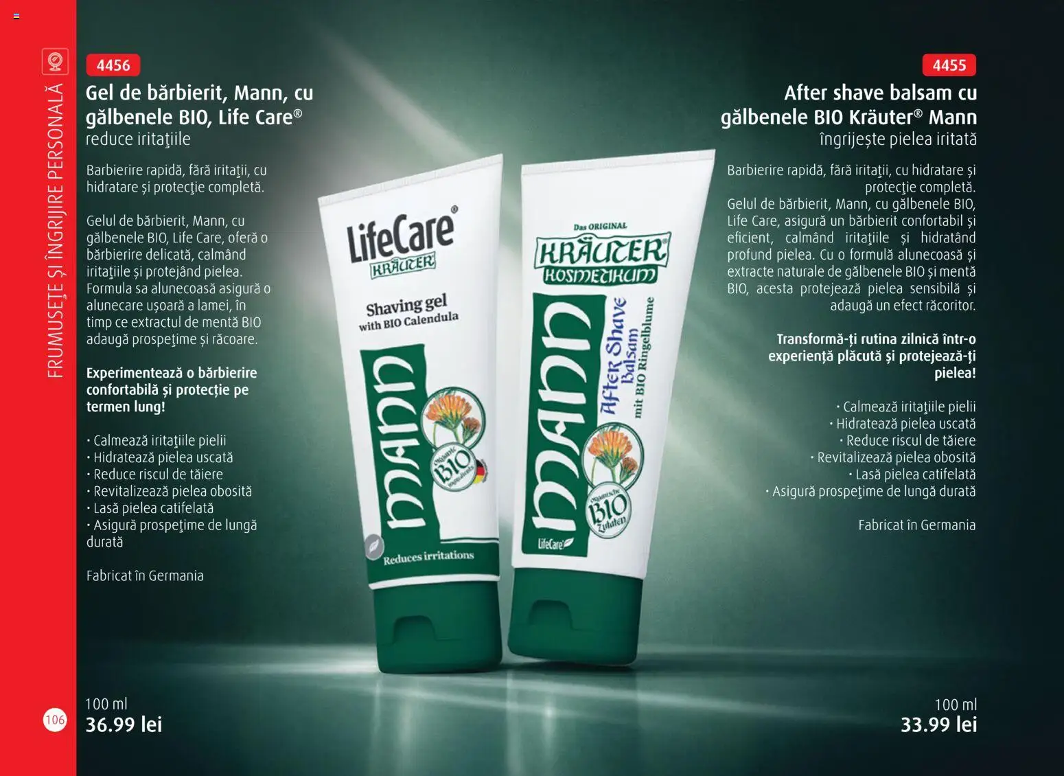 Noul catalog Life Care – valabil de la 01.04.2026 | Pagină: 108 | Produse: Şerit ödül, After shave, Balsam