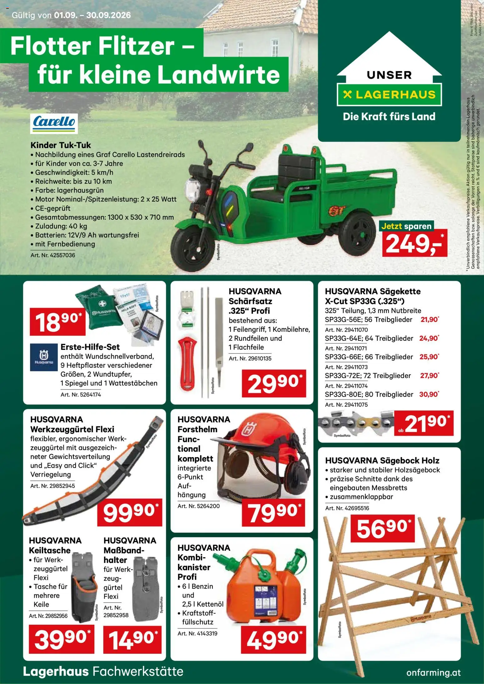 Lagerhaus für kleine Landwirte gültig ab 01.09.2026 | Seite: 1 | Produkte: Gürtel, Tasche, Spiegel