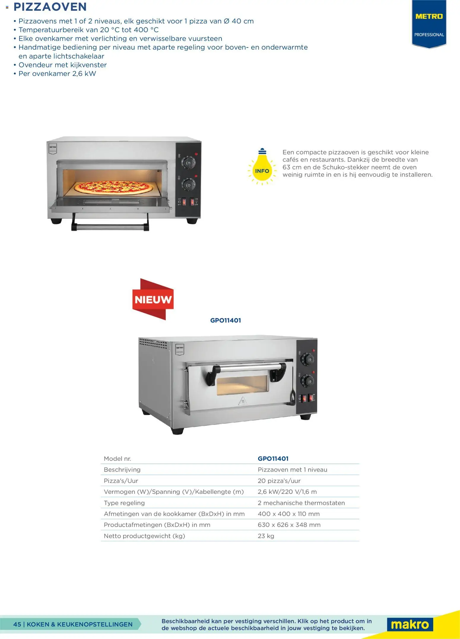 {H1} | Pagina: 45 | Producten: Pizza, Kan, De oven, Verlichting