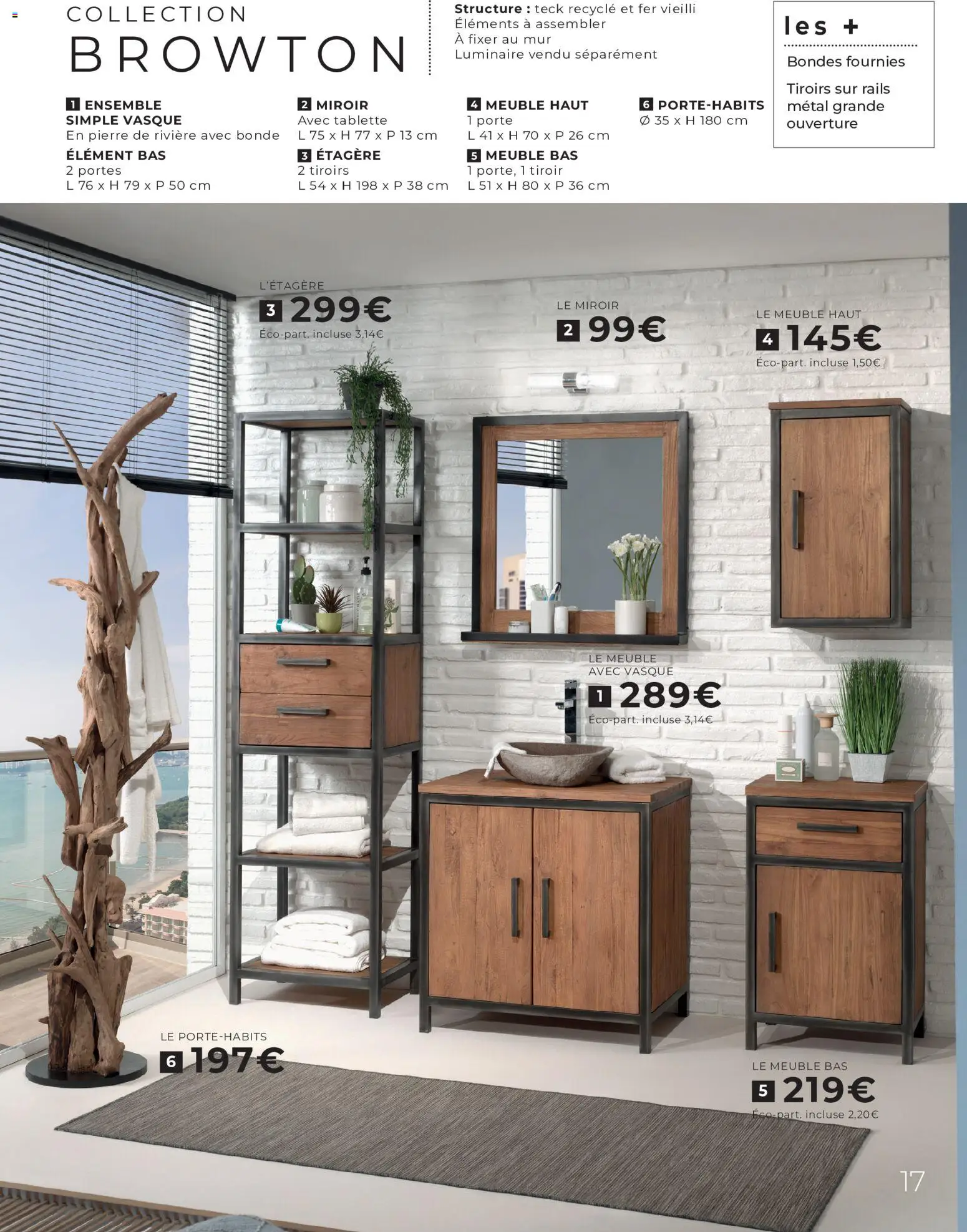{H1} | Page: 17 | Produits: Porte, Étagère, Tiroirs, Miroir