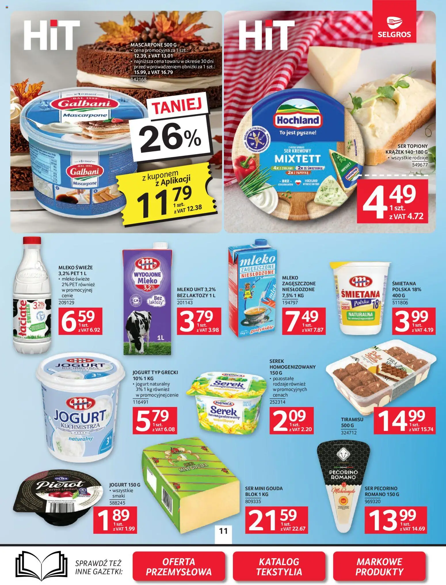 Selgros cash&carry gazetka od 22.10.2026 | Strona: 11 | Produkty: Bez laktozy, Serek homogenizowany, Jogurt naturalny, Papryka