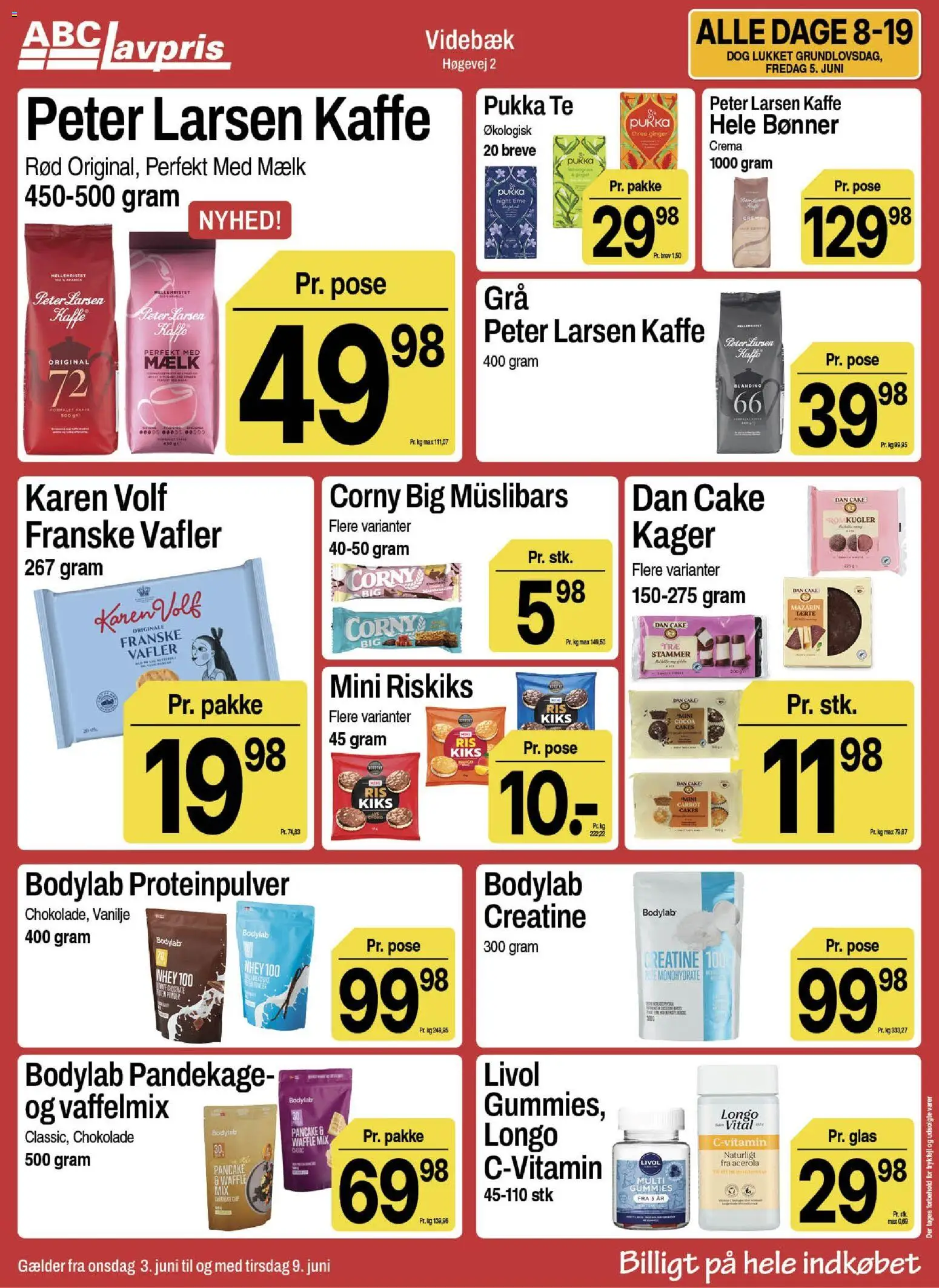 Abc Lavpris tilbudsavis – gyldig fra 03.06.2026 | Side: 11 | Produkter: Mælk, Kaffe, Te, Vafler