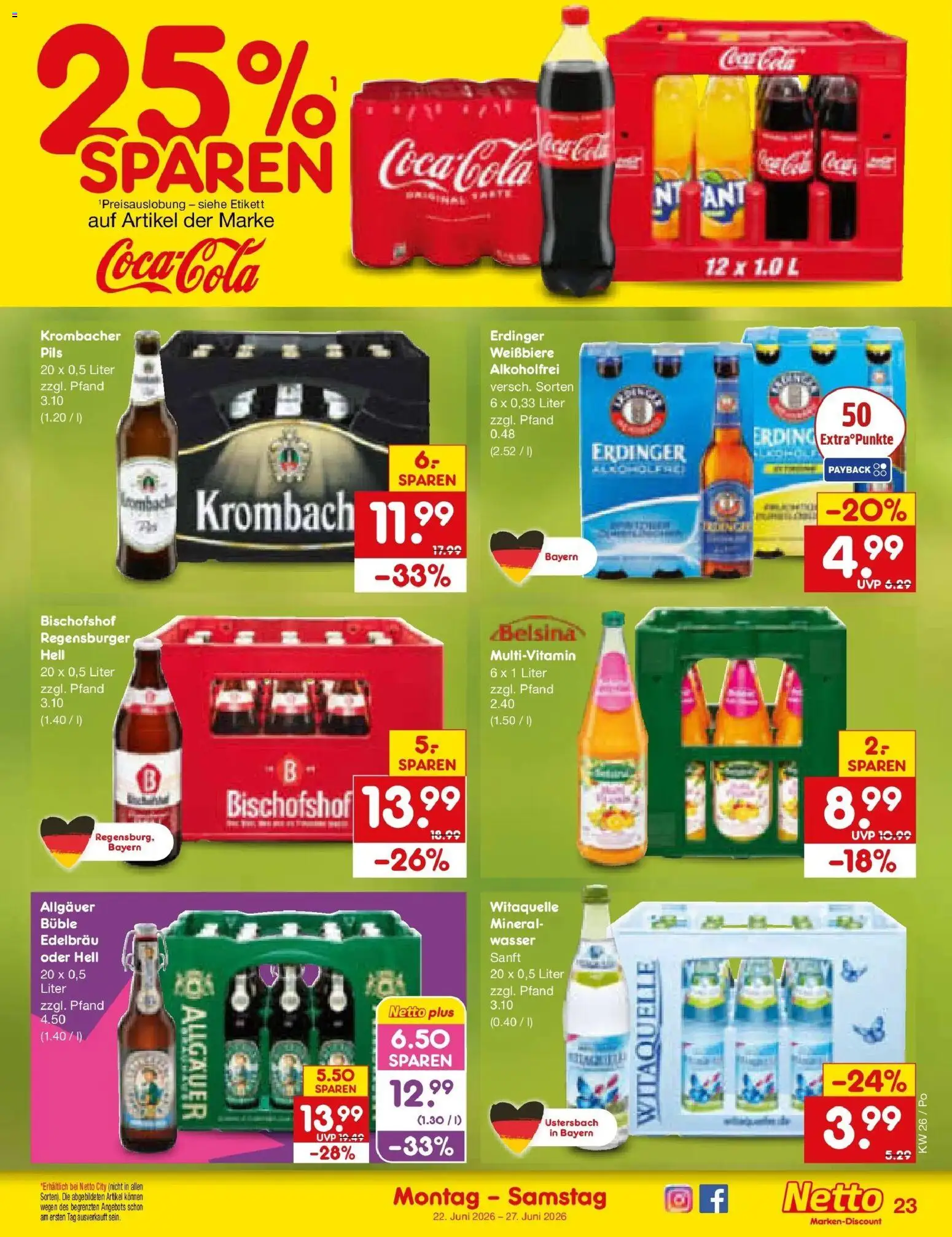 Netto Marken-Discount Prospekt Selb – gültig ab 21.06.2026 | Seite: 35 | Produkte: Erdinger, Cola, Pils, Krombacher