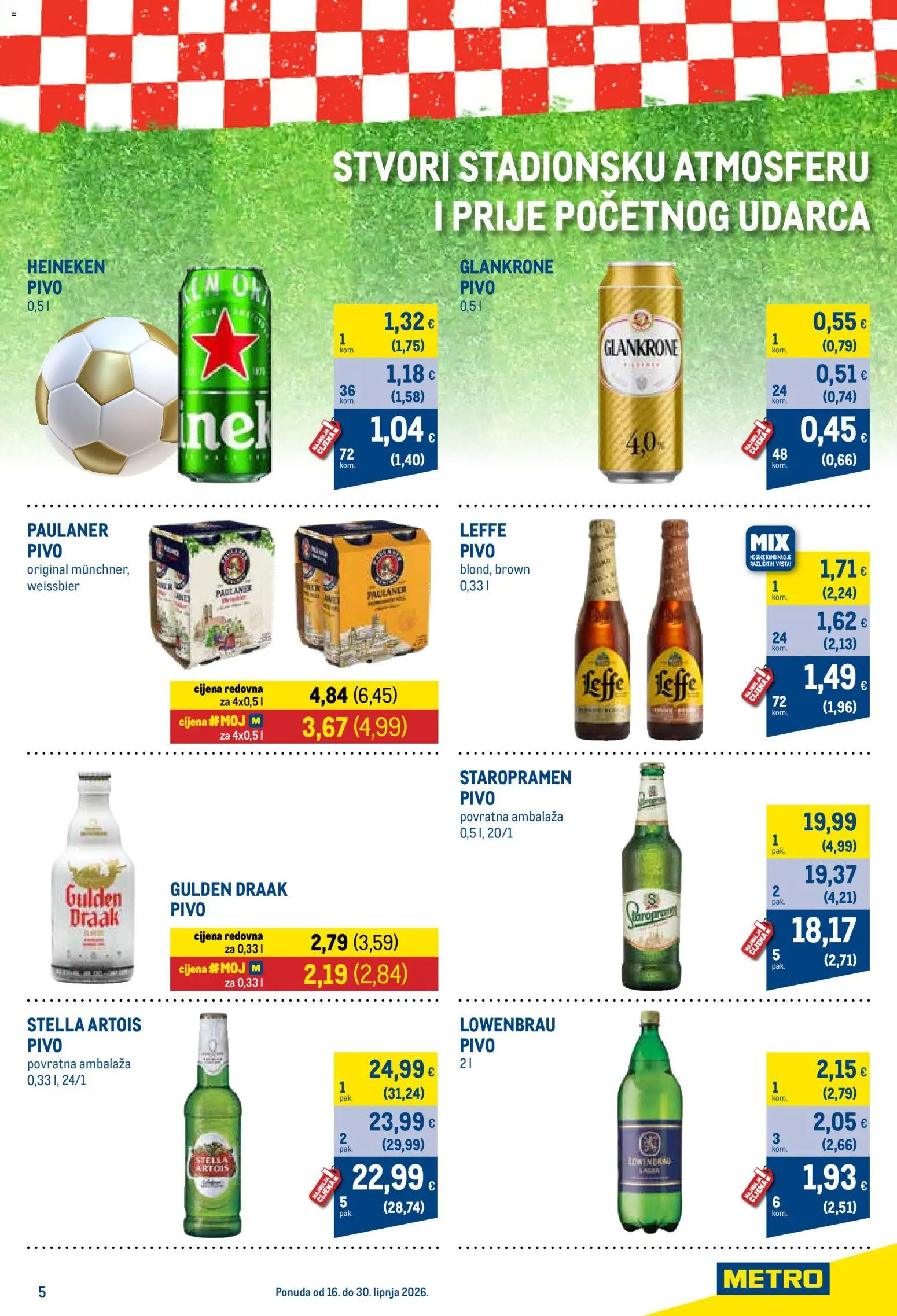 Metro katalog | vrijedi od 16.06.2026 | Stranica: 5 | Proizvodi: Staropramen, Pivo, Heineken