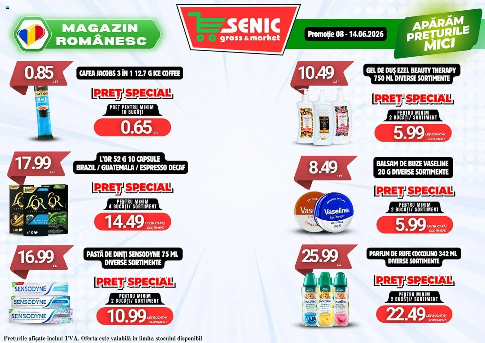 Noul catalog Senic – valabil de la 08.06.2026 | Pagină: 3 | Produse: Duș, Balsam, Köpek çiti, Cafea
