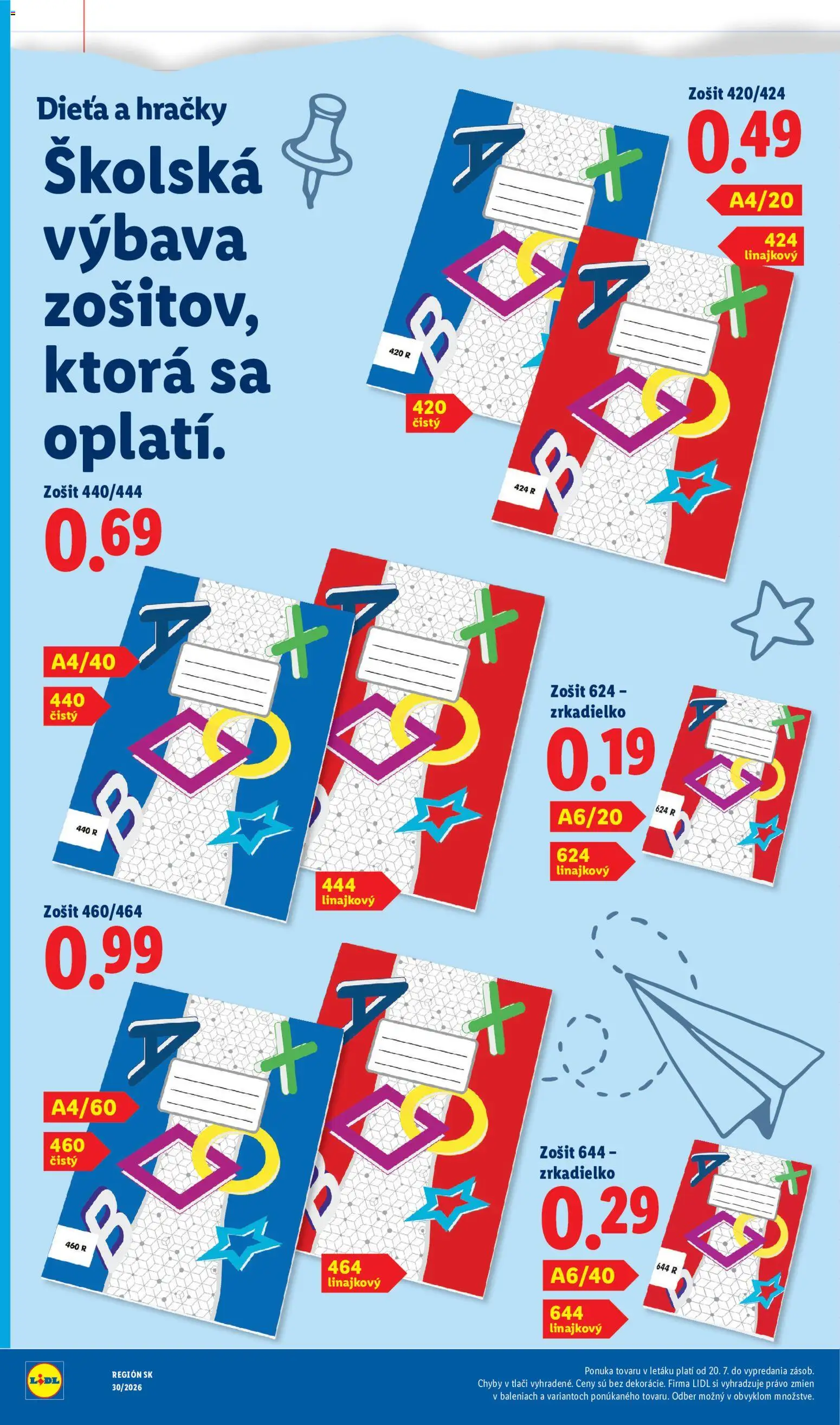 Nové Lidl akcie – leták je platný od 17.08.2026 | Strana: 56 | Produkty: Zošit, Notebook, Hračky