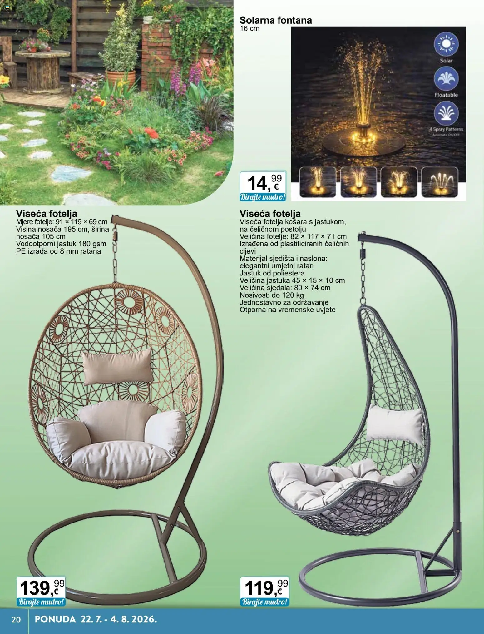 KTC katalog | vrijedi od 22.07.2026 | Stranica: 20 | Proizvodi: Jastuk, Fotelja, Košara, Cijevi